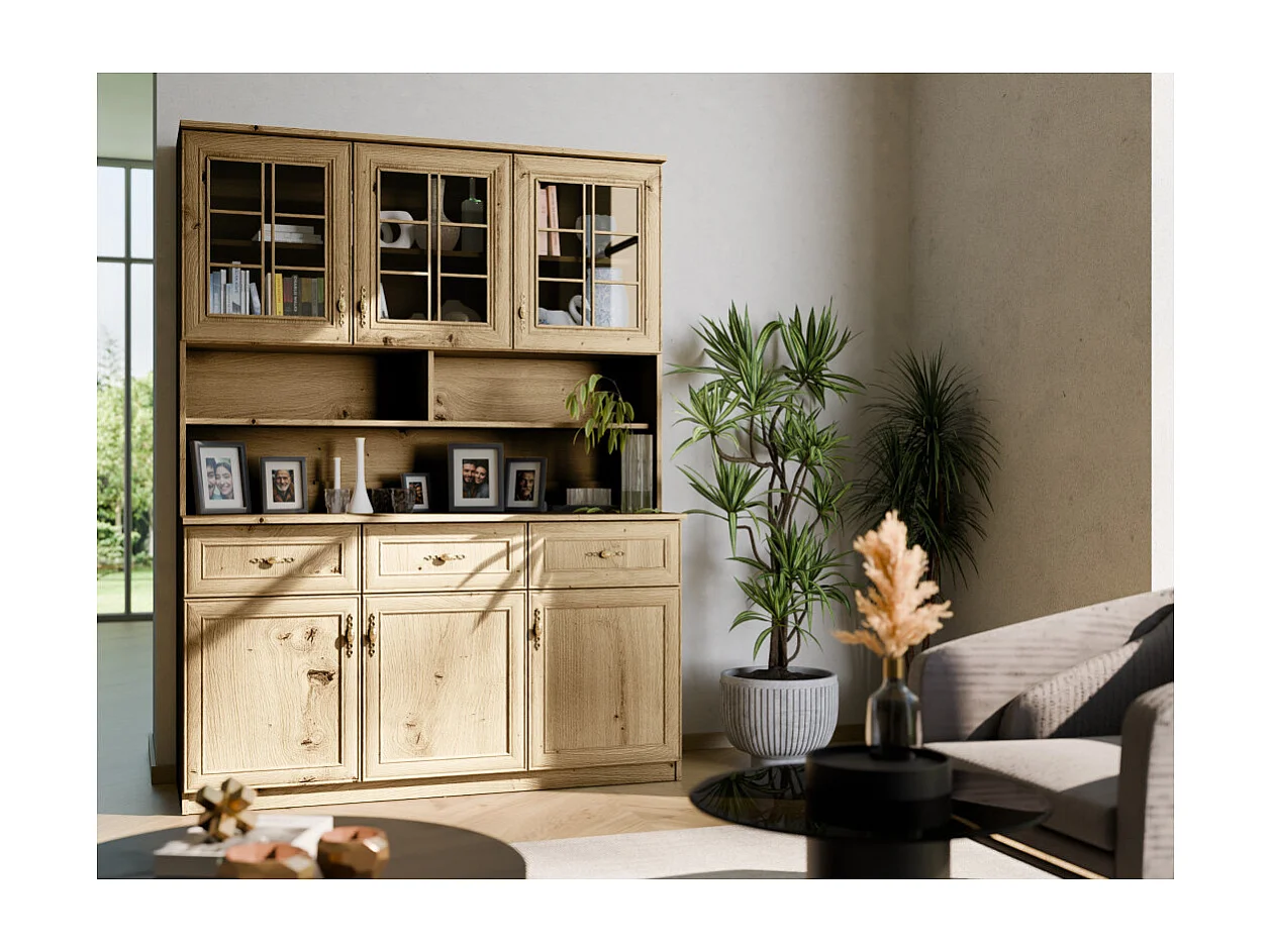 Buffet spacieux 150 cm avec placards, étagères et tiroirs – style moderne, grande capacité de rangement quincaillerie de haute qualité