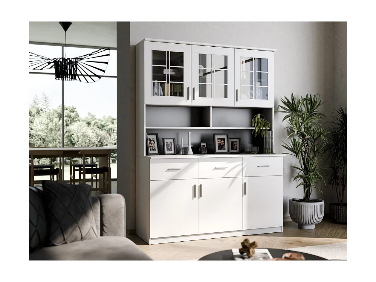 Buffet spacieux 150 cm avec placards, étagères et tiroirs – style moderne, grande capacité de rangement