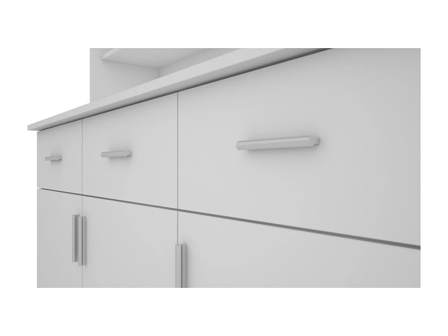 Buffet spacieux 150 cm avec placards, étagères et tiroirs – style moderne, grande capacité de rangement
