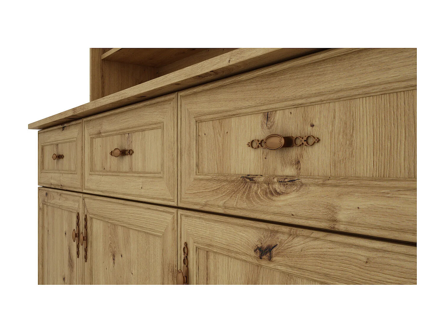 Buffet spacieux 150 cm avec placards, étagères et tiroirs – style moderne, grande capacité de rangement