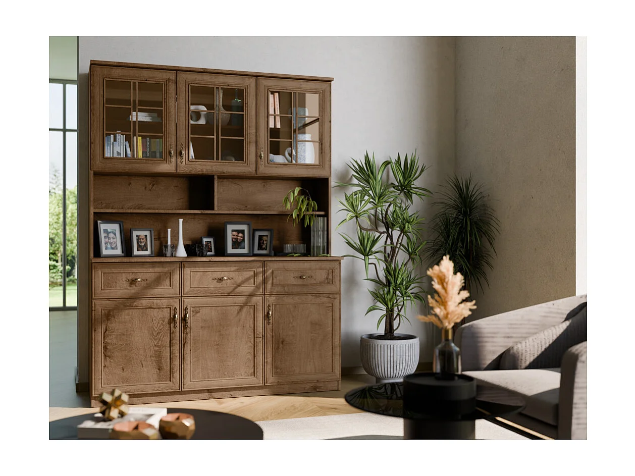Buffet spacieux 150 cm avec placards, étagères et tiroirs – style moderne, grande capacité de rangement