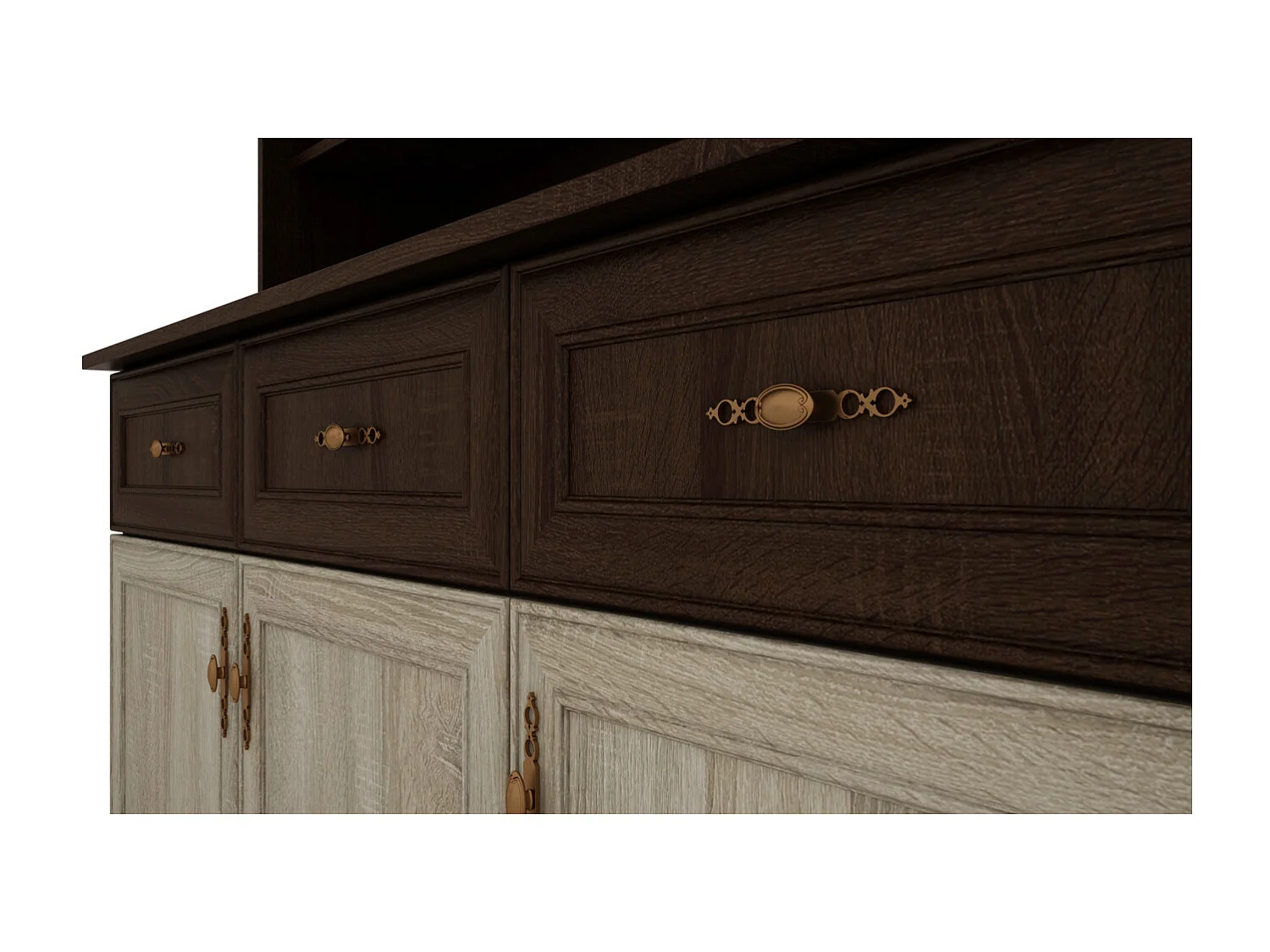 Buffet spacieux 150 cm avec placards, étagères et tiroirs – style moderne, grande capacité de rangement quincaillerie de haute qualité