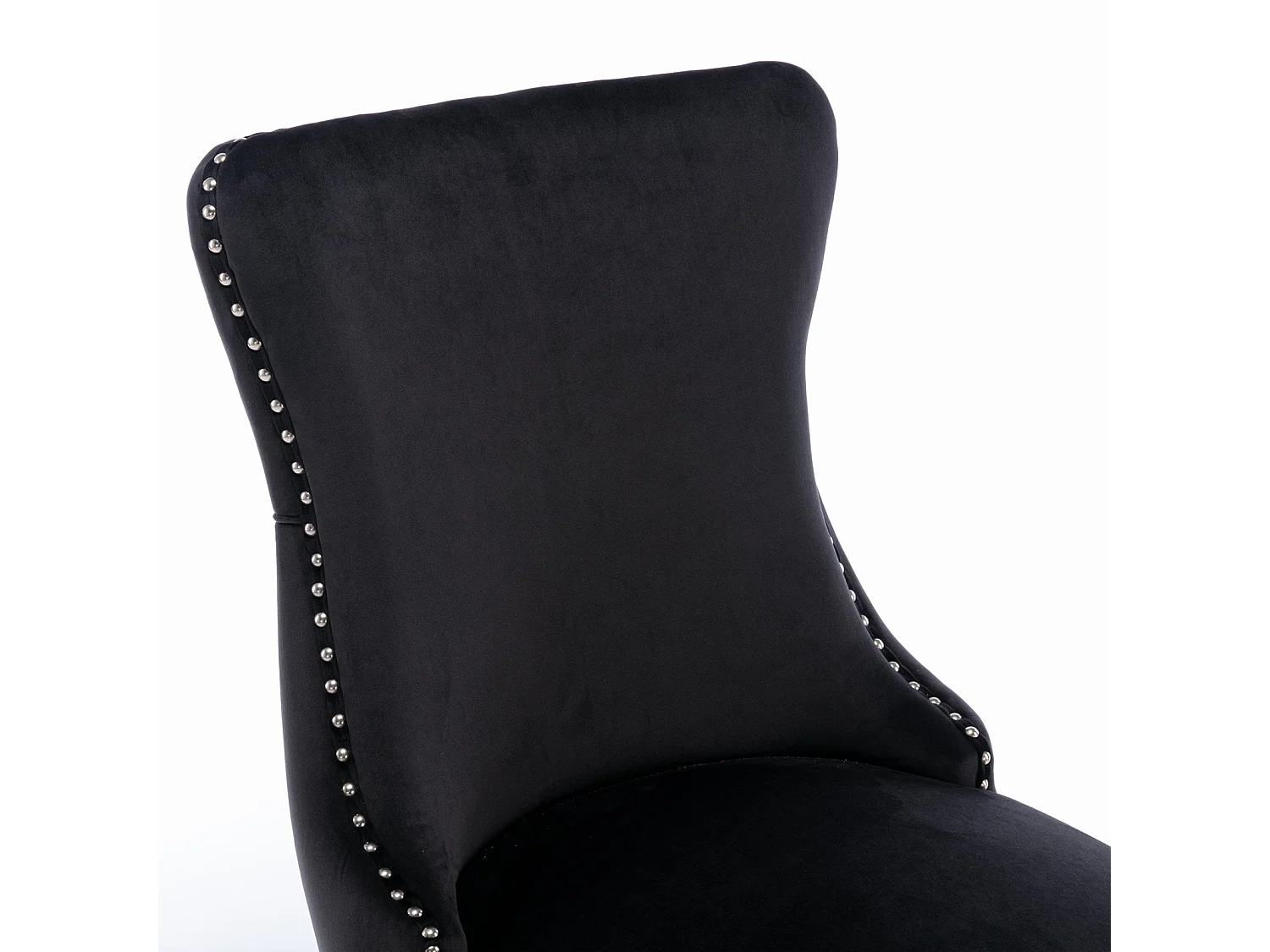 Sierra Set of 4 Wing Back Dining Chairs with Velvet Tufted and Oak Wood Legs