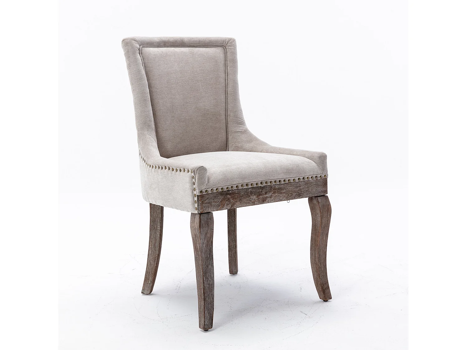 Bewley Set of 2 Dining Chairs Upholstered in Linen with Oak Wood Legs