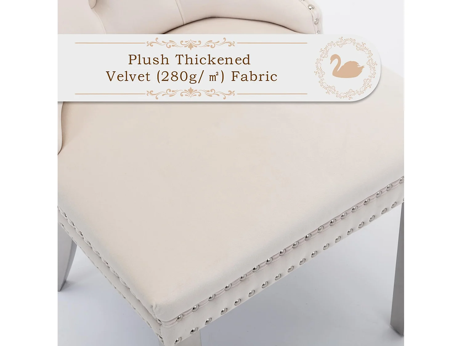 Winchester Set of 4 Velvet Dining Chairs with Sliver Chrome Legs & Upholstered with Velvet Fabric