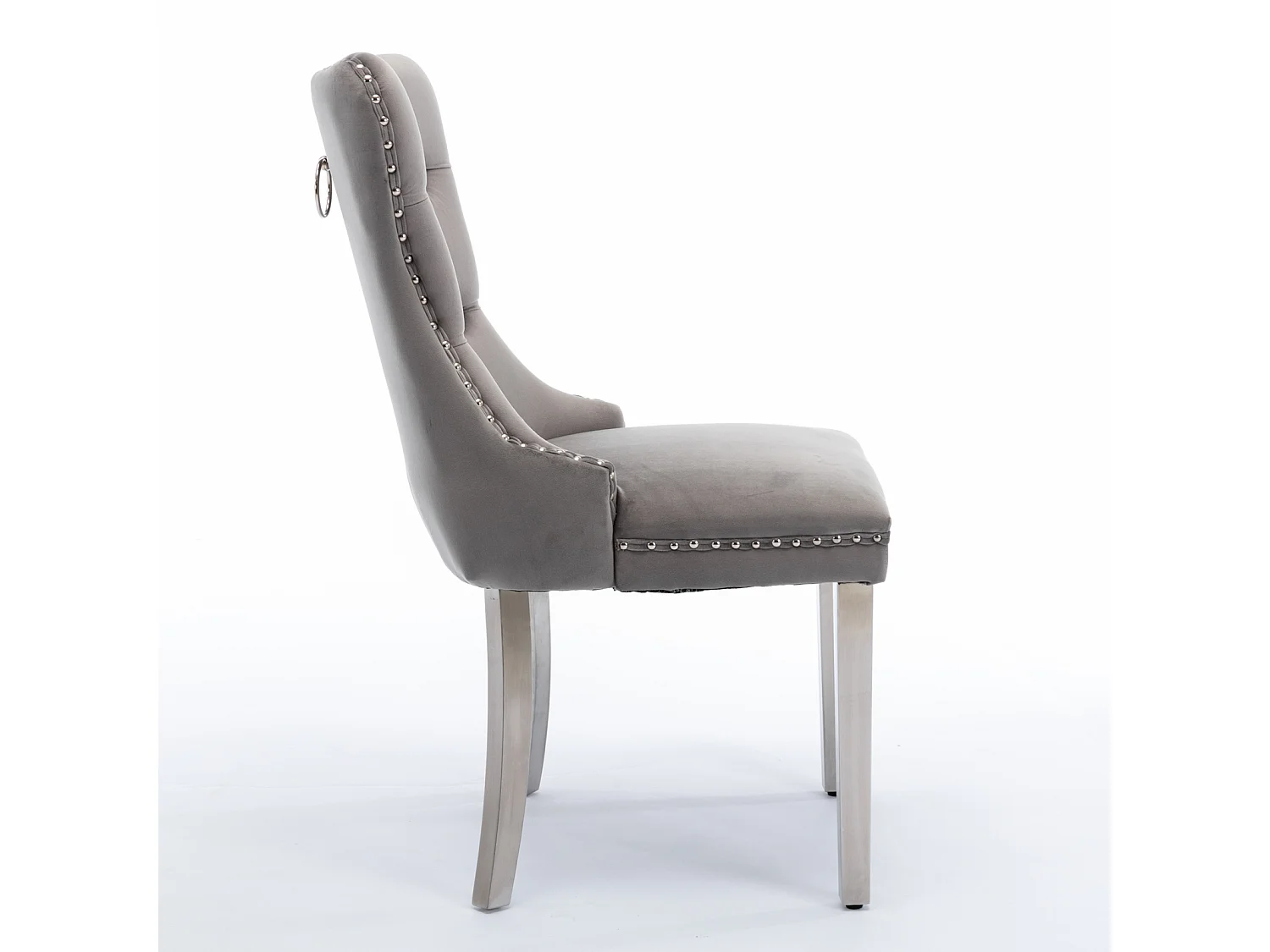 Winchester Set of 4 Velvet Dining Chairs with Sliver Chrome Legs & Upholstered with Velvet Fabric
