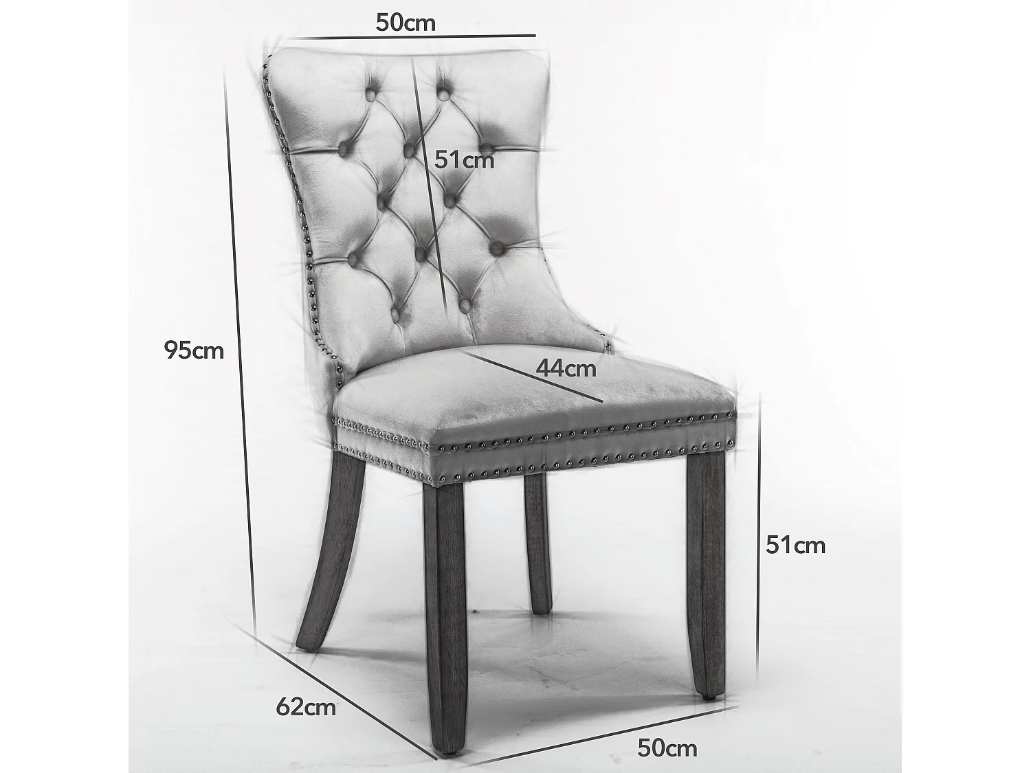 Winchester Set of 2 Velvet Dining Chairs with Sliver Chrome Legs & Upholstered with Velvet Fabric