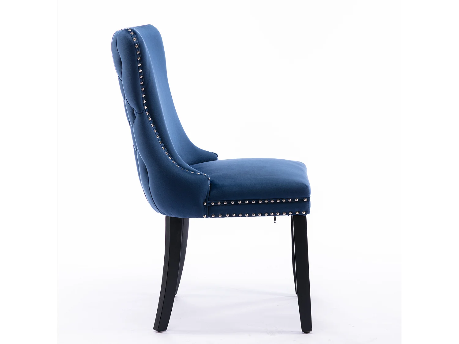 Sierra Set of 2 Wing Back Dining Chairs with Velvet Tufted & Oak Wood Legs