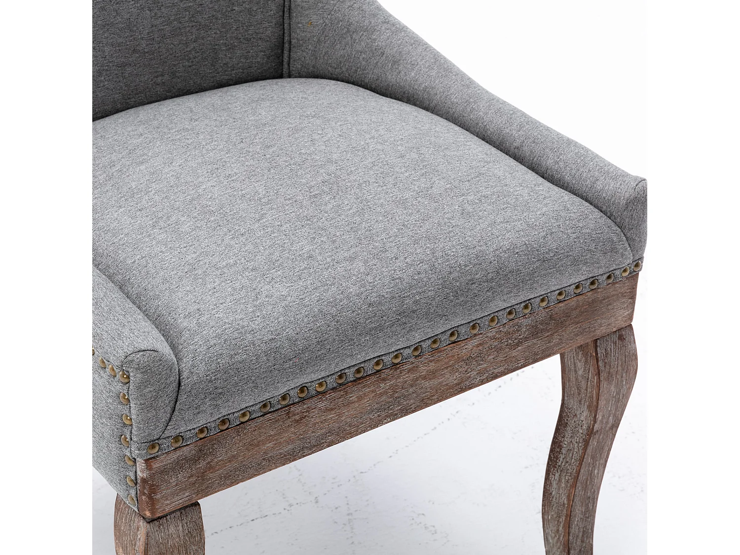 Bewley Set of 2 Dining Chairs Upholstered in Linen with Oak Wood Legs