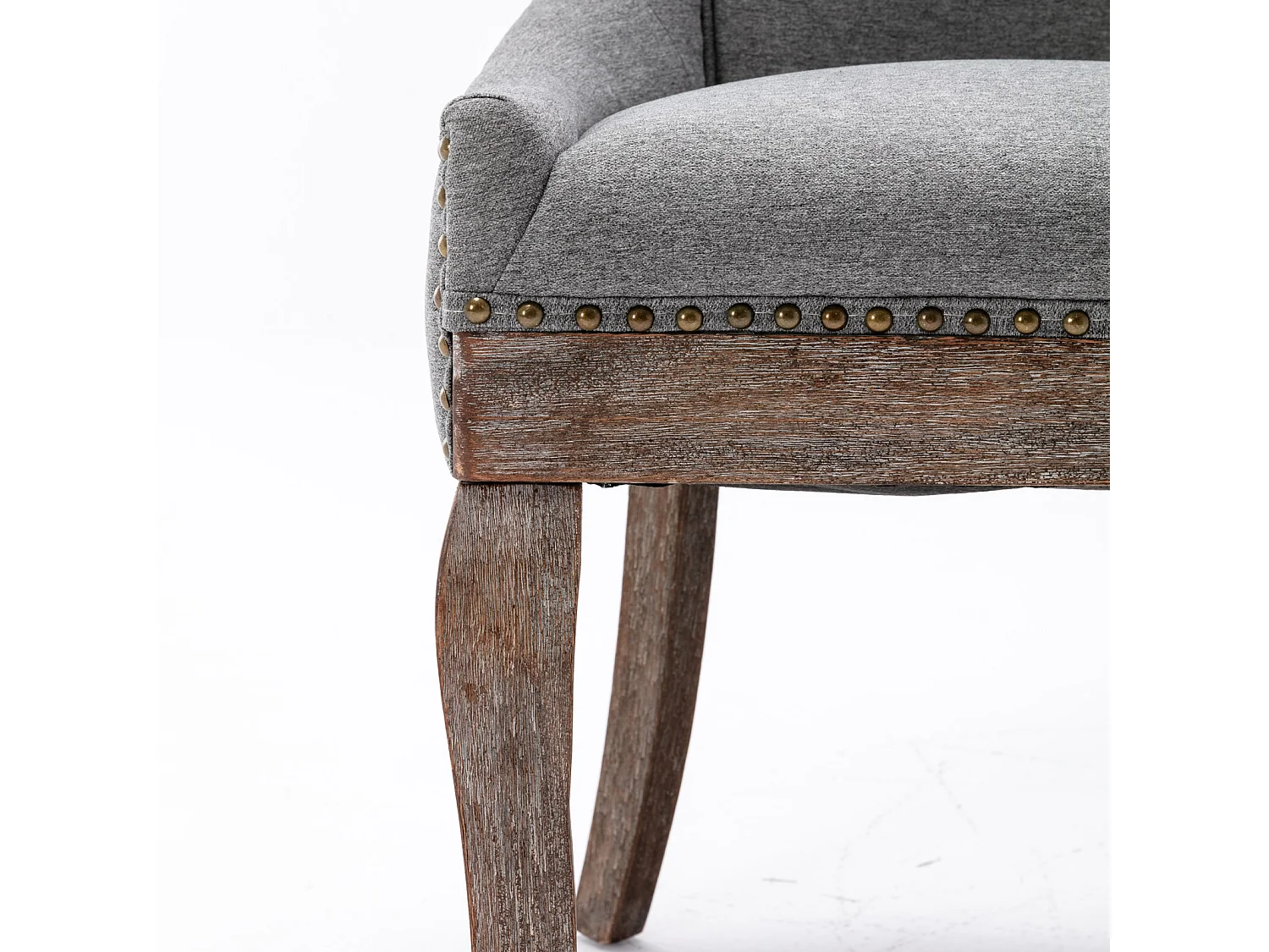 Bewley Set of 6 Dining Chairs Upholstered in Linen with Oak Wood Legs