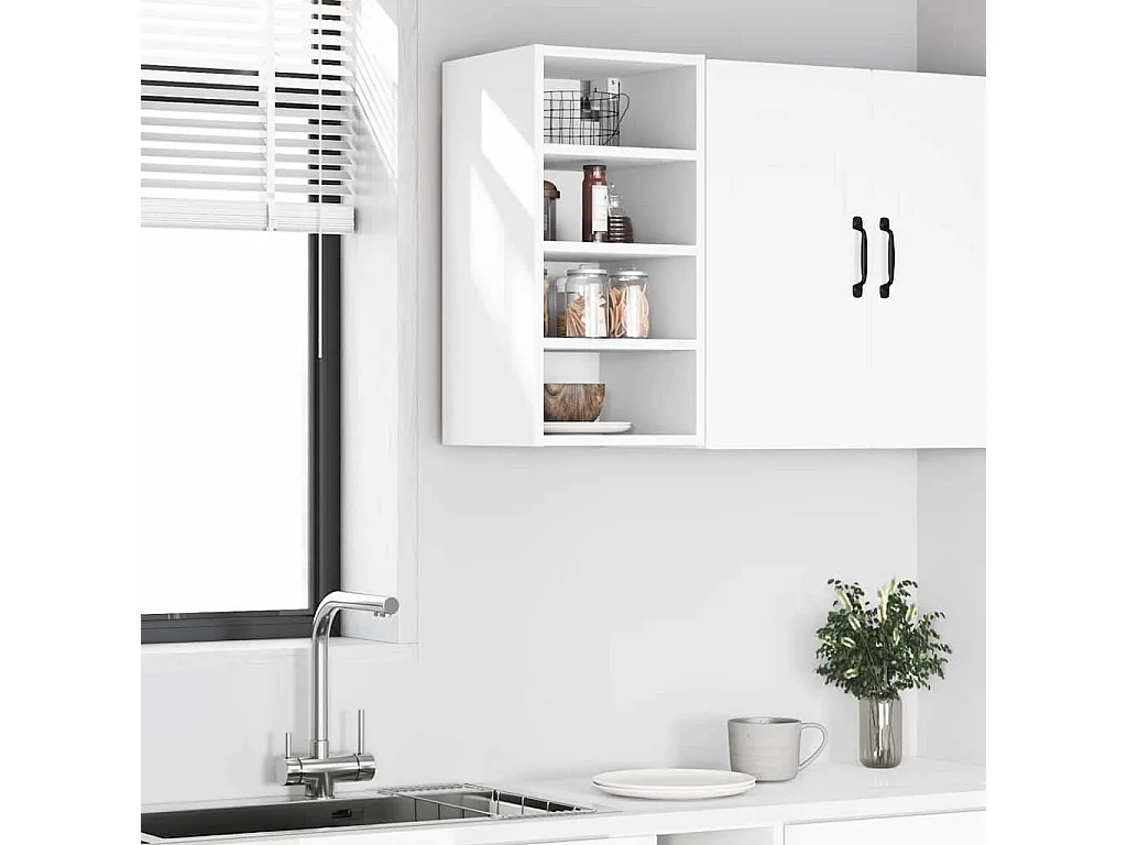 Meuble suspendu Blanc 30 x 29,5 x 60 cm Bois d'ingénierie