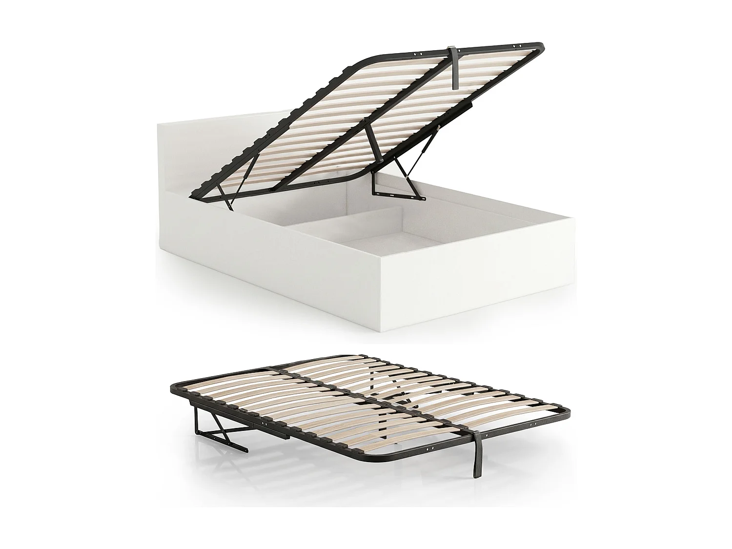 Metalen lattenbodem met gasdrukveer voor bedden, 28 latten, gedeeld 120x200 cm