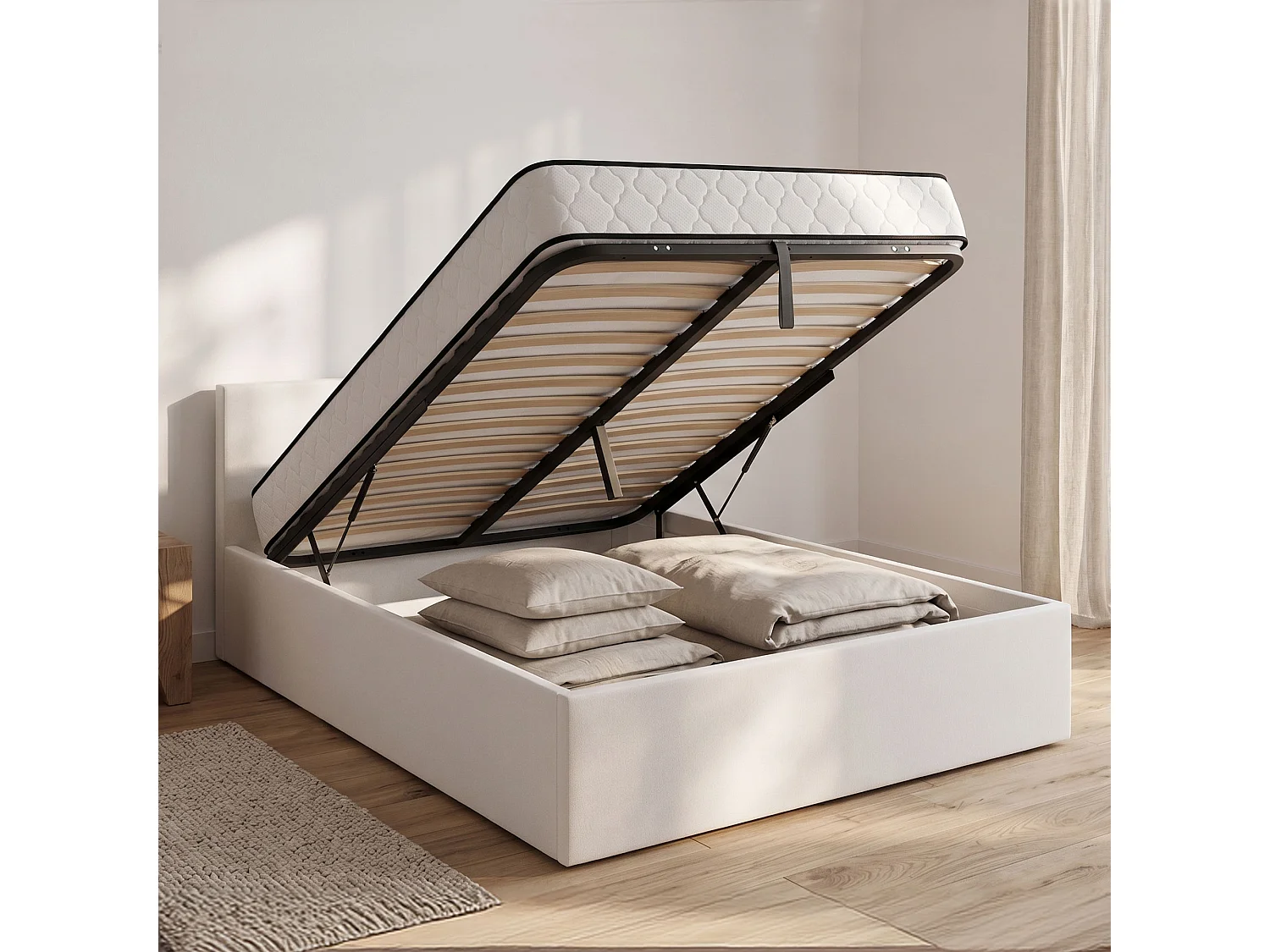 Metalen lattenbodem met gasdrukveer voor bedden, 28 latten, gedeeld 120x200 cm