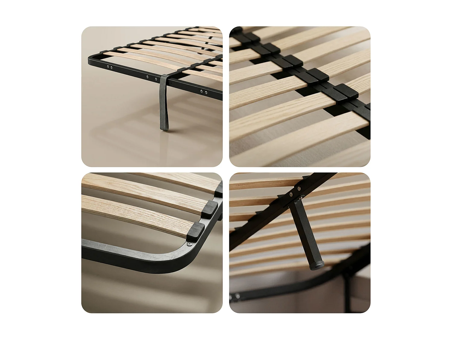 Metalen lattenbodem met gasdrukveer voor bedden, 28 latten, gedeeld 100x200 cm