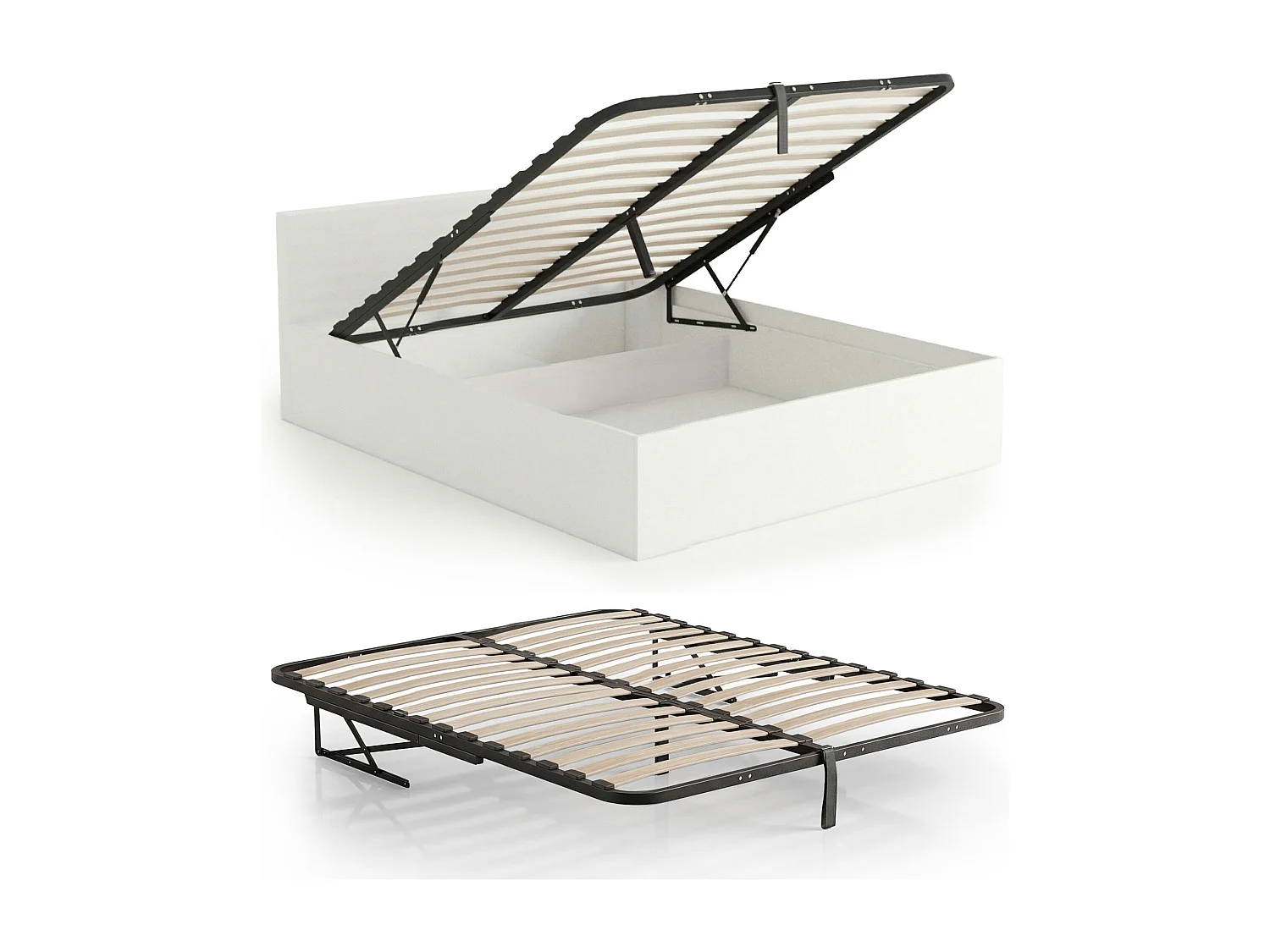 Metalen lattenbodem met gasdrukveer voor bedden, 28 latten, gedeeld 140x200 cm