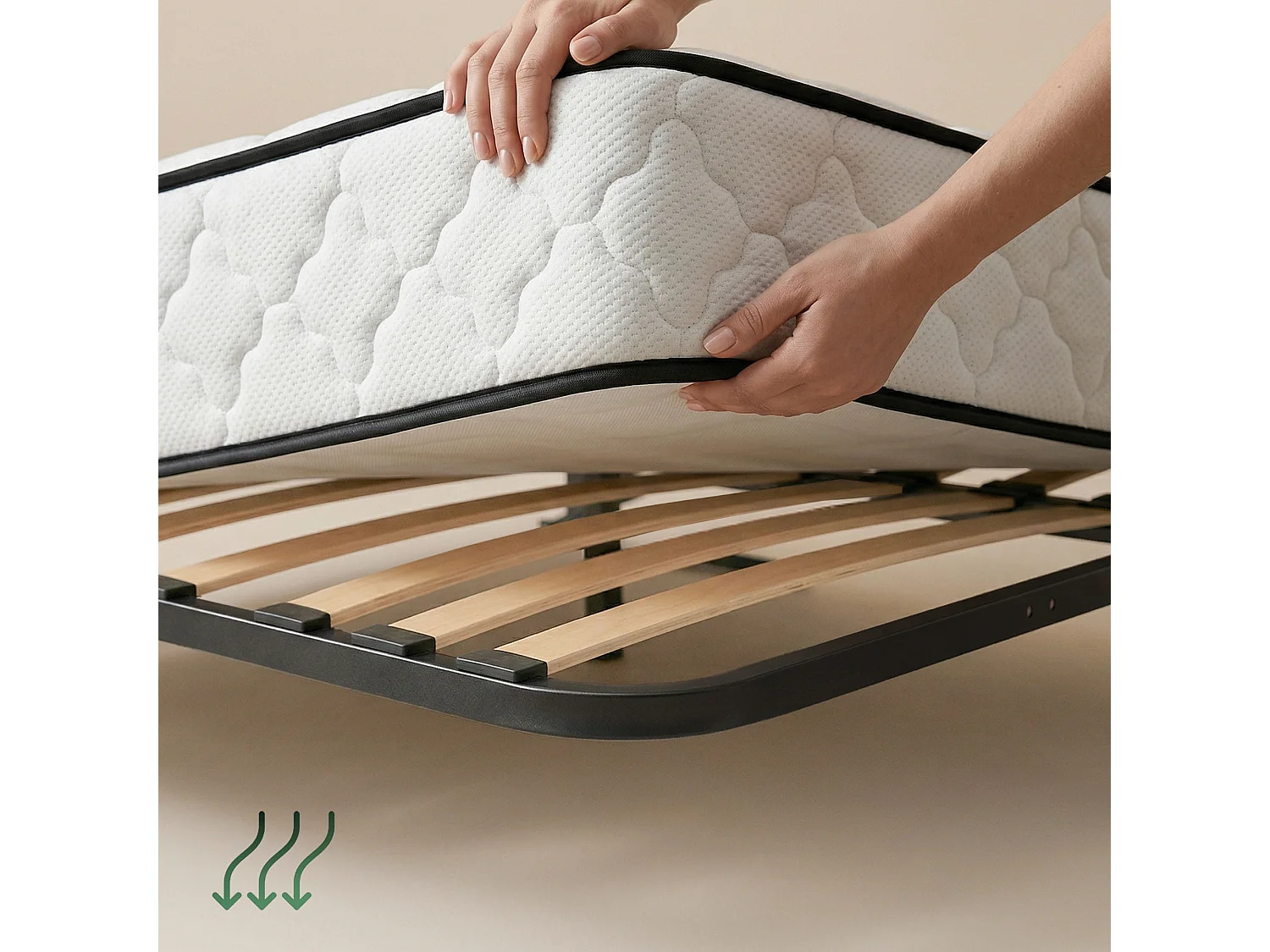 Metalen lattenbodem met gasdrukveer voor bedden, 28 latten, gedeeld 140x200 cm