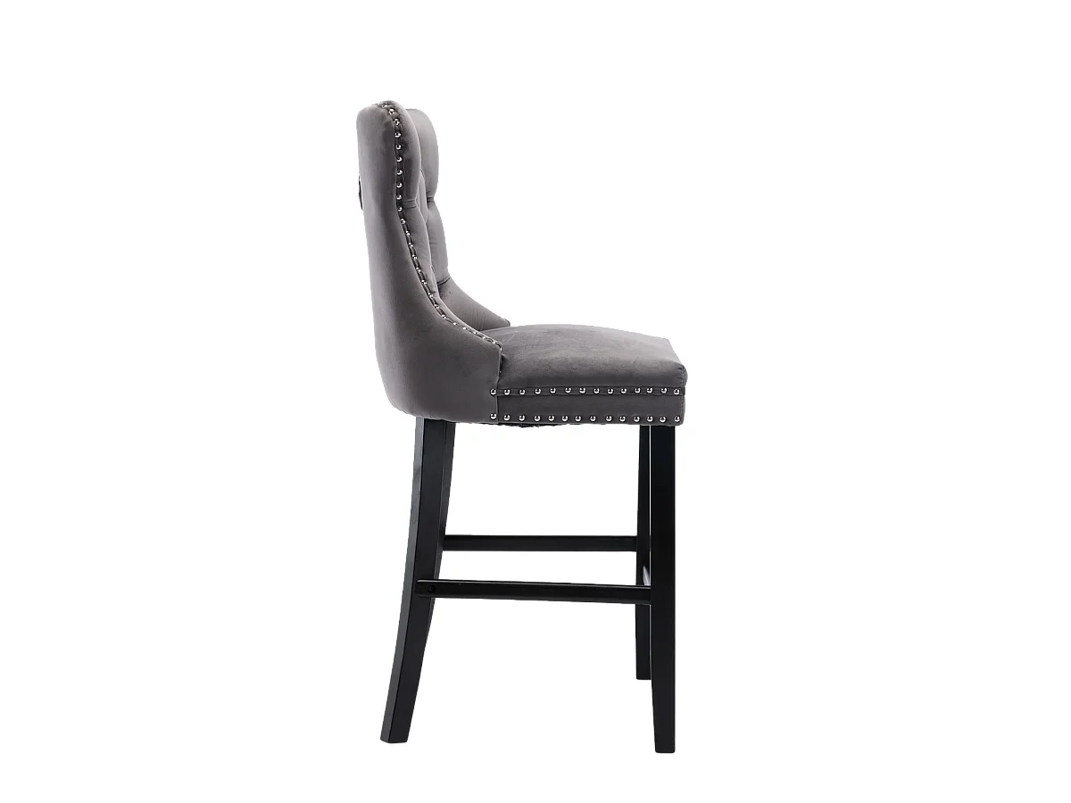Lux Set of 4 Velvet Upholstered Bar Stools for Kitchen Counter