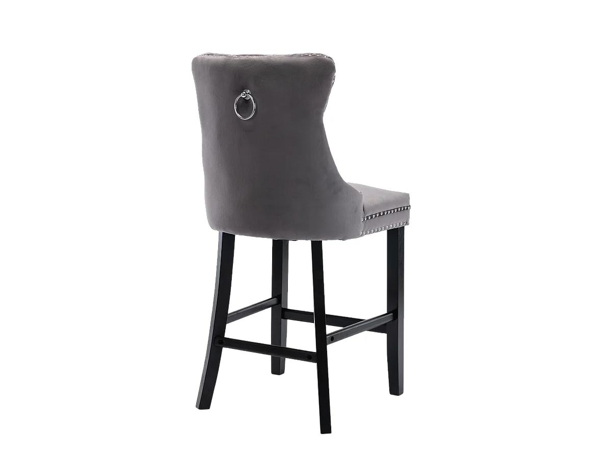 Lux Set of 4 Velvet Upholstered Bar Stools for Kitchen Counter