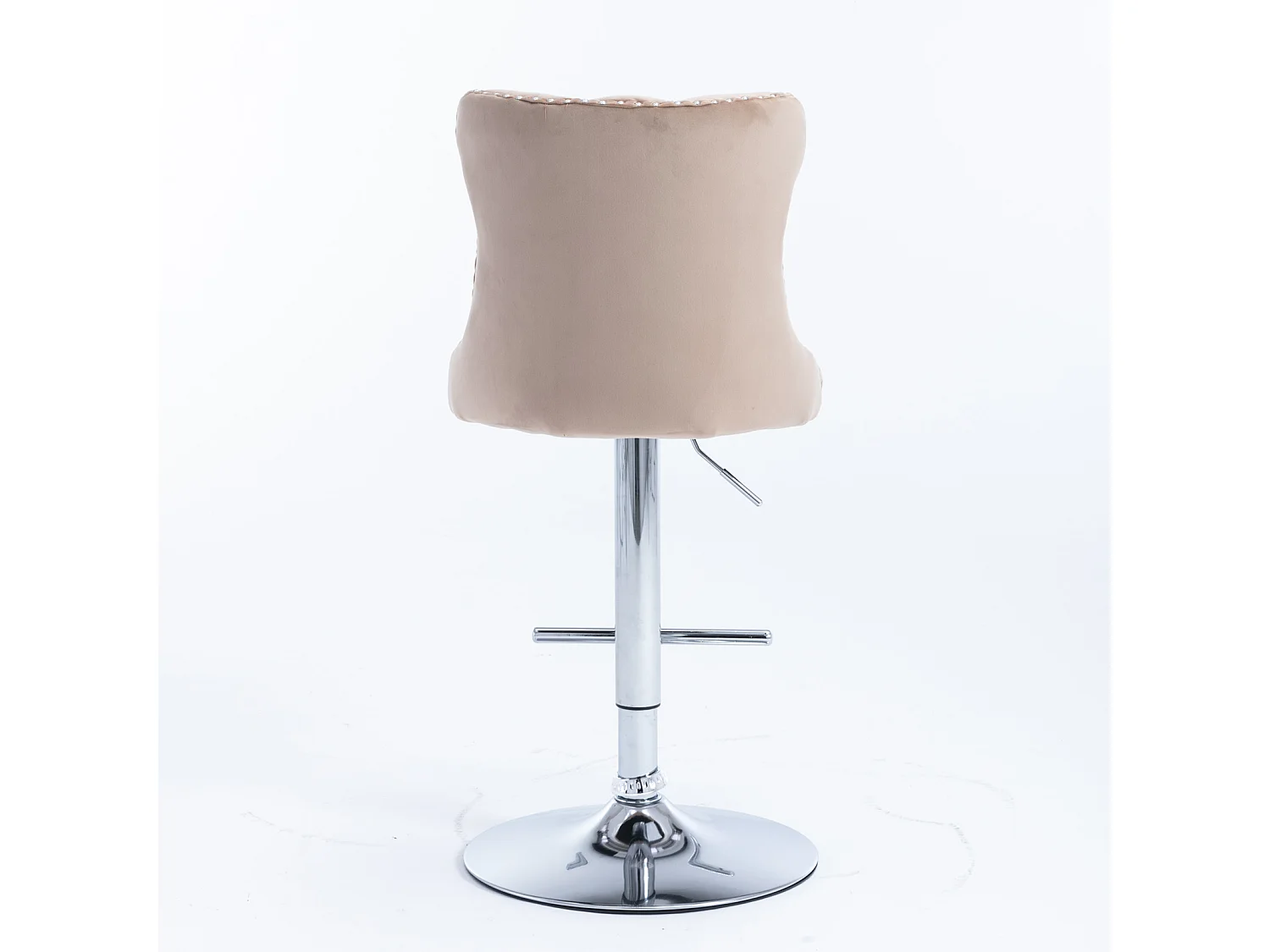 Set of 4 Luxury Velvet Bar Stools with Adjustable Swivel Chrome Base