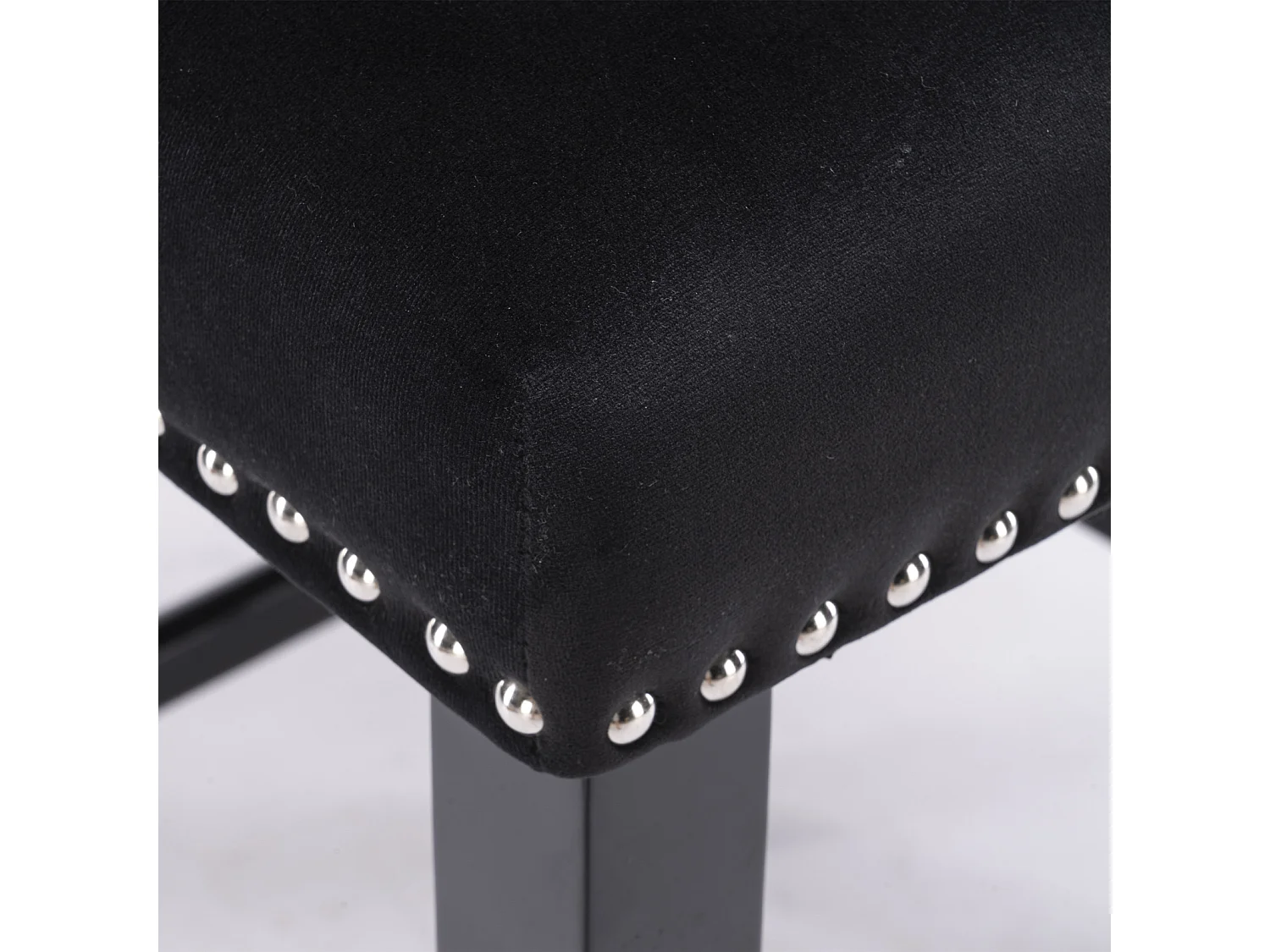 Set of 2 Wing Back Bar Stools with Velvet Upholstery and Oak Wood Legs