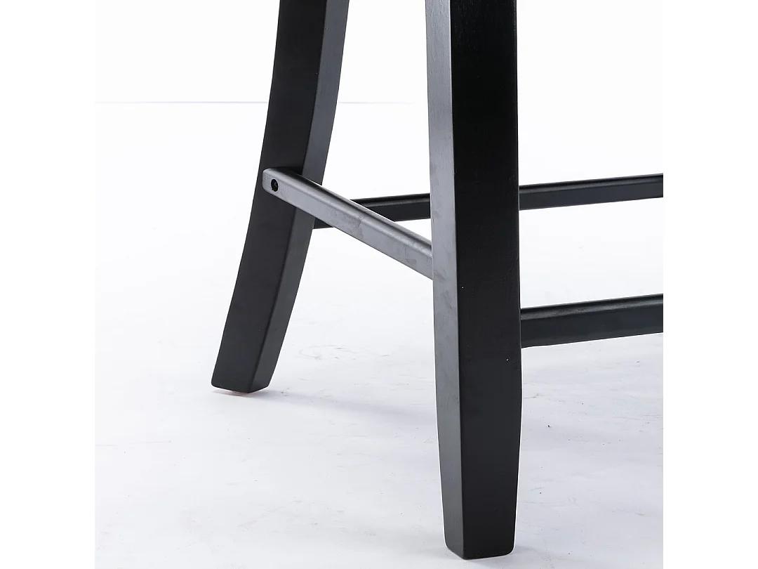 Set of 2 Velvet Bar Stools Kitchen Breakfast Barstools with Wooden Legs