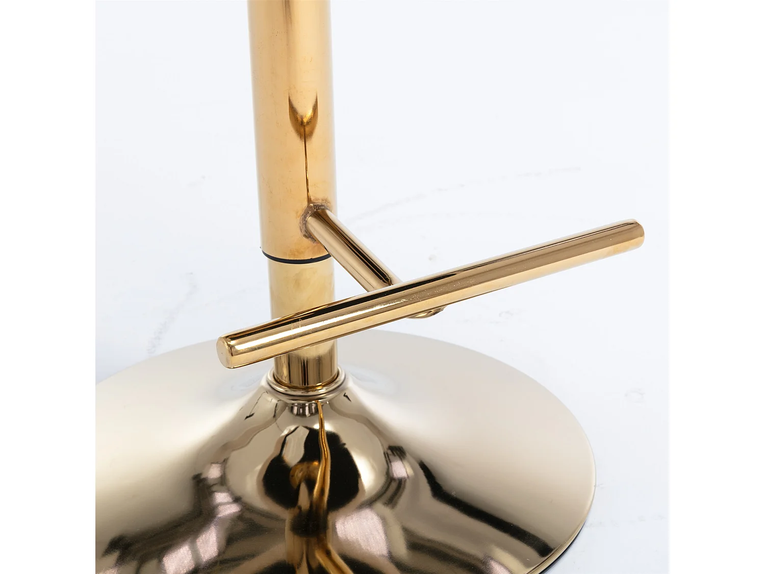 Set of 6 Luxury Velvet Adjustable Swivel Bar Stools with Gold Base