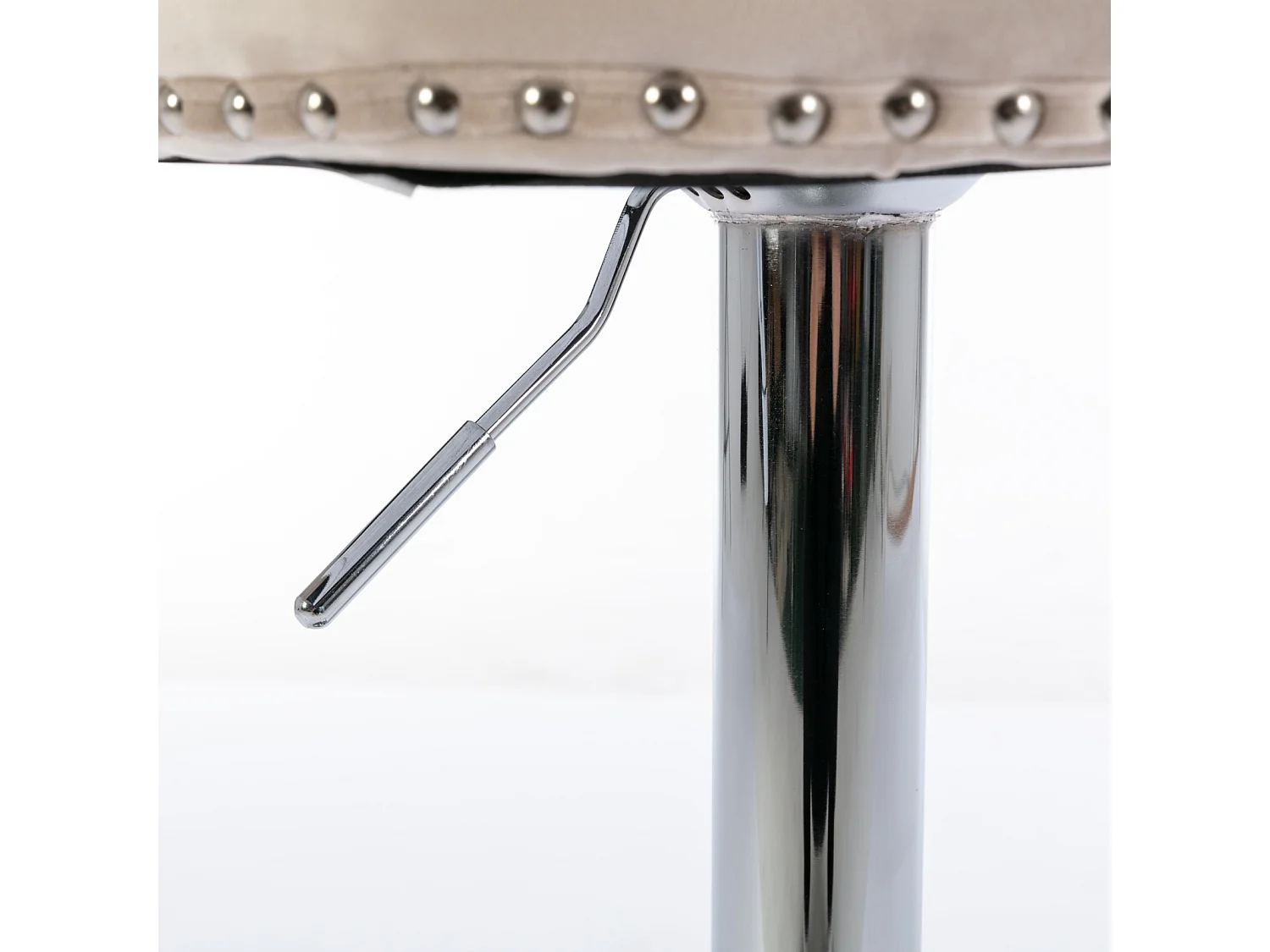 Set of 6 Luxury Velvet Bar Stools with  Adjustable Swivel Chrome Base
