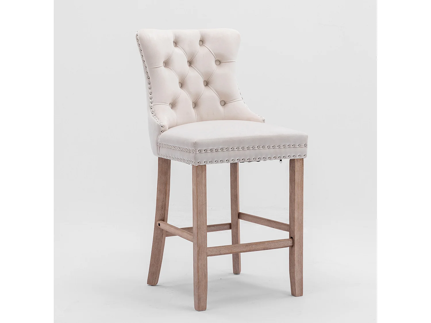 Lux Set of 4 Velvet Upholstered Bar Stools for Kitchen Counter