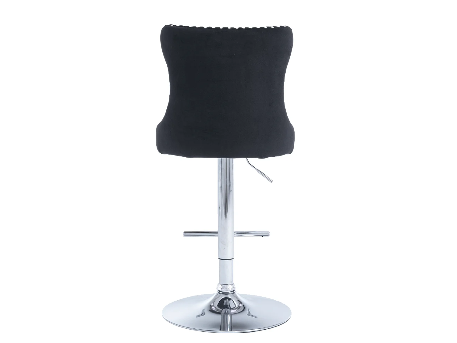 Set of 2 Luxury Velvet Bar Stools with Adjustable Swivel Chrome Base