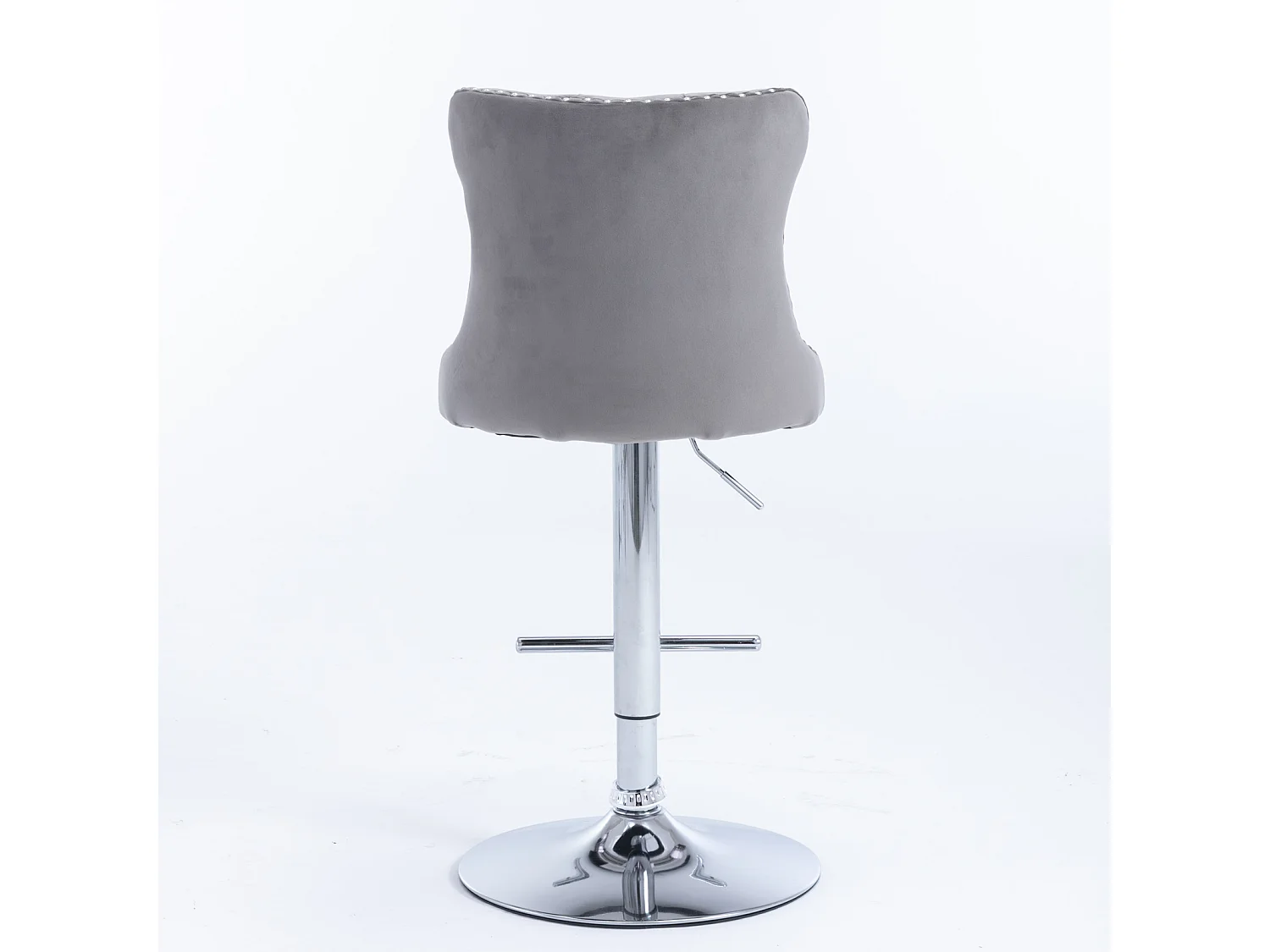 Set of 6 Luxury Velvet Bar Stools with  Adjustable Swivel Chrome Base