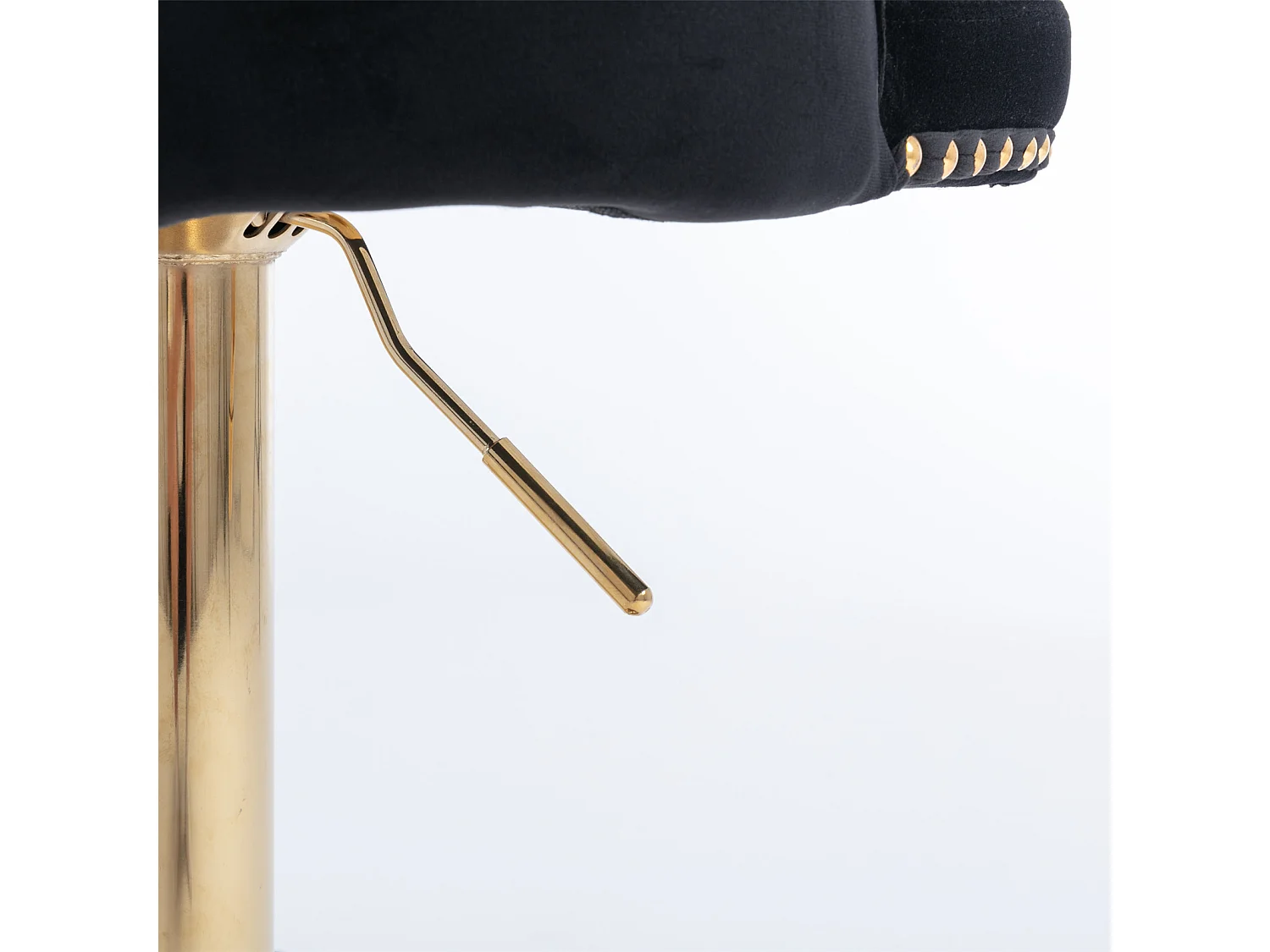 Set of 2 Luxury Velvet Bar Stools with Adjustable Swivel Gold Base