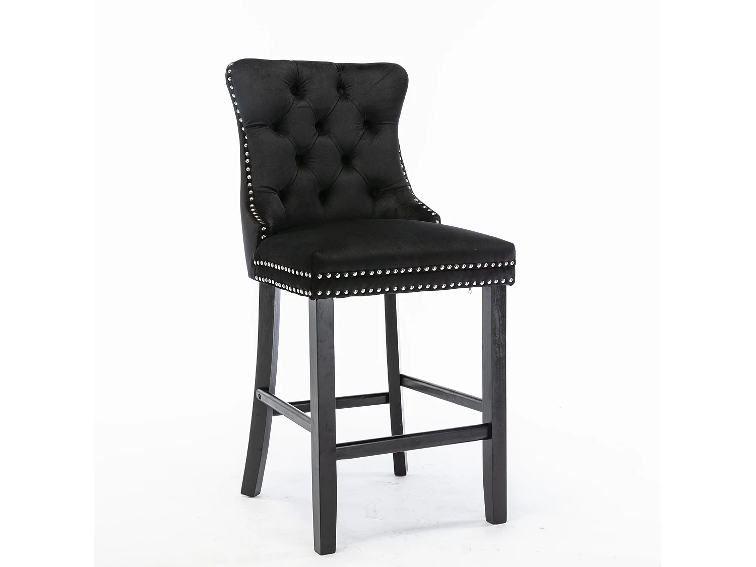 Lux Set of 4 Velvet Upholstered Bar Stools for Kitchen Counter