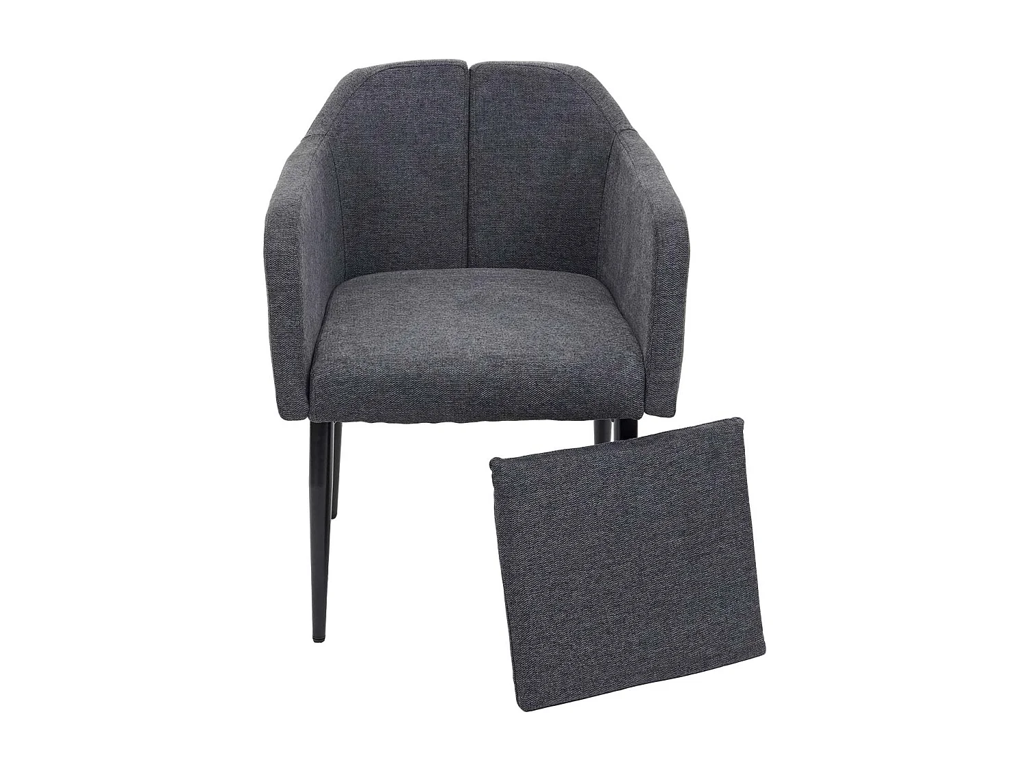 Fauteuil chaise lounge salle métal grise 60 x 65 x 83 cm 04_0002290