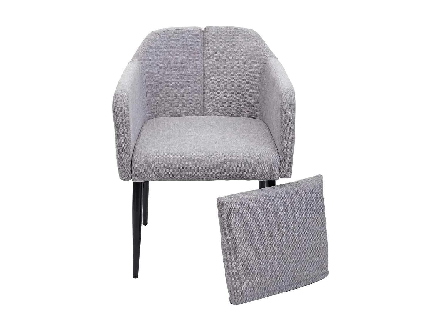 Fauteuil chaise lounge salle métal grise 60 x 65 x 83 cm 04_0002289