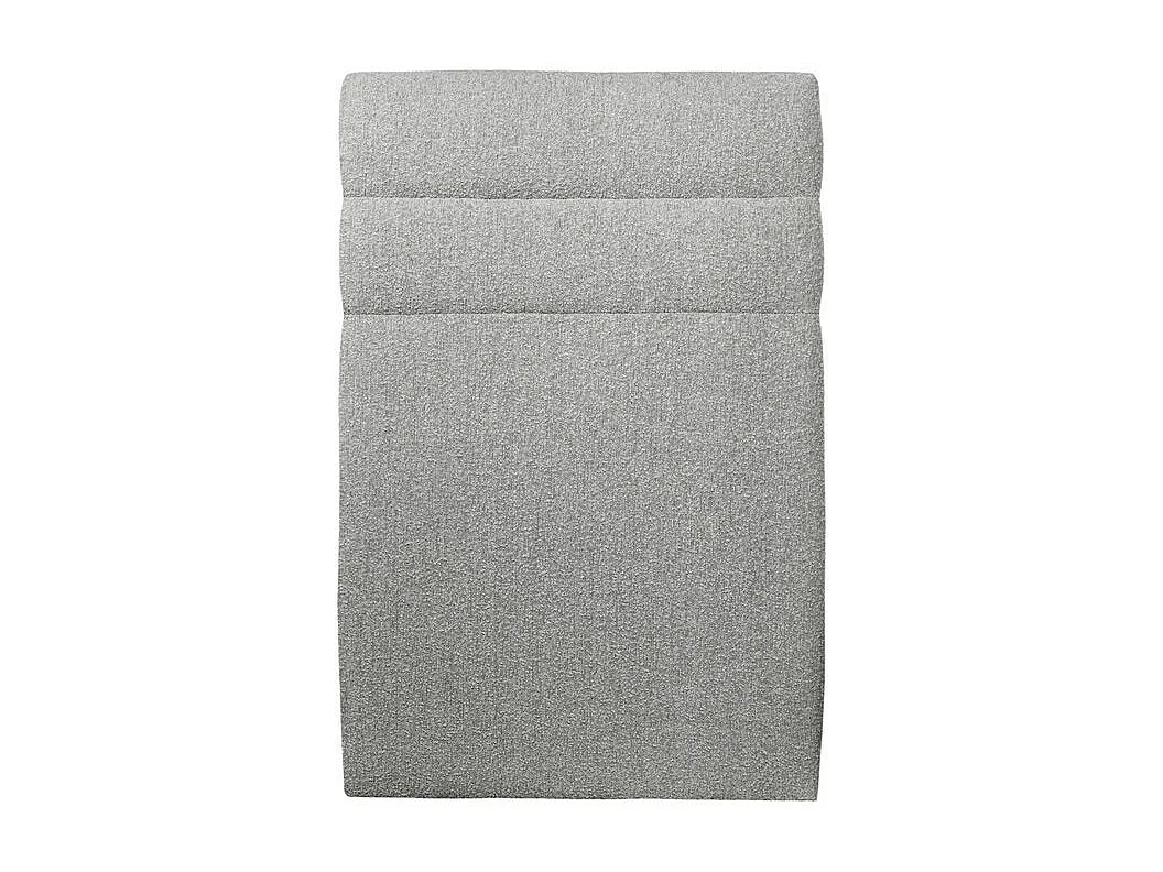 Lit 90x190cm avec tête de lit lignes bouclette et sommier kit Gris - Hauteur totale : 29cm