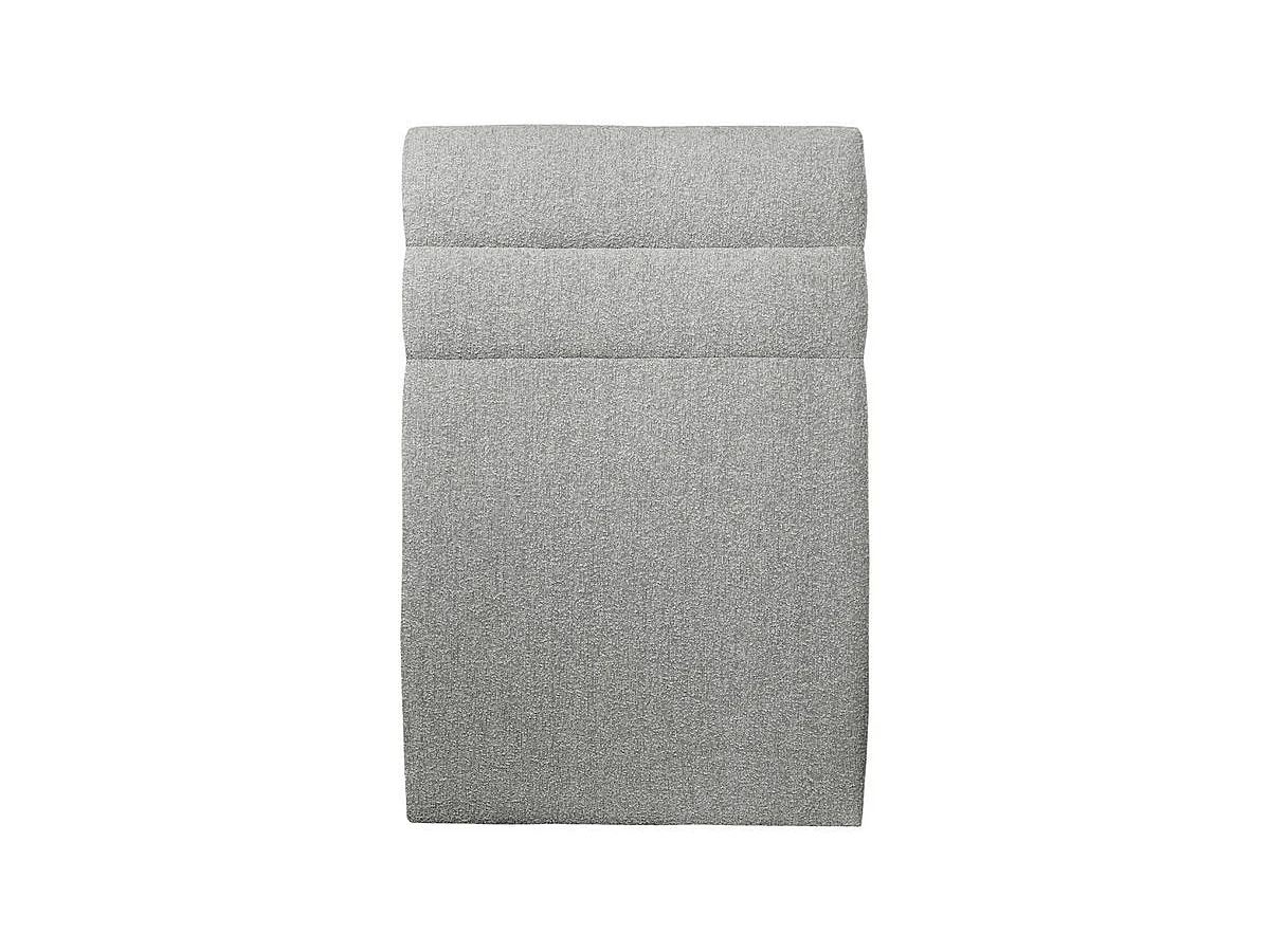 Lit 90x190cm avec tête de lit lignes bouclette et sommier kit Gris - Hauteur totale : 29cm
