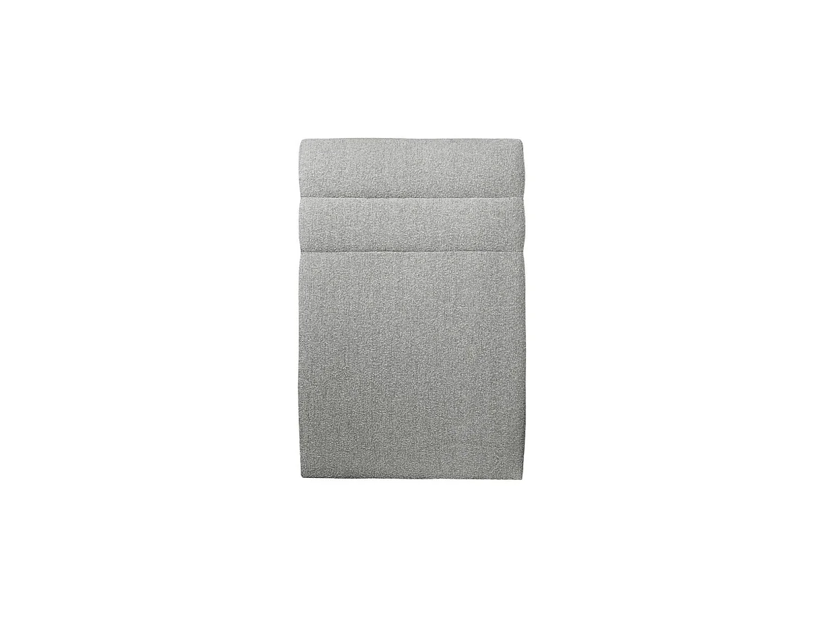 Lit 90x190cm avec tête de lit lignes bouclette et sommier kit Gris - Hauteur totale : 29cm