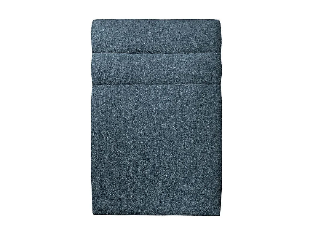 Lit 90x190cm avec tête de lit lignes bouclette et sommier kit Bleu - Hauteur totale : 29cm