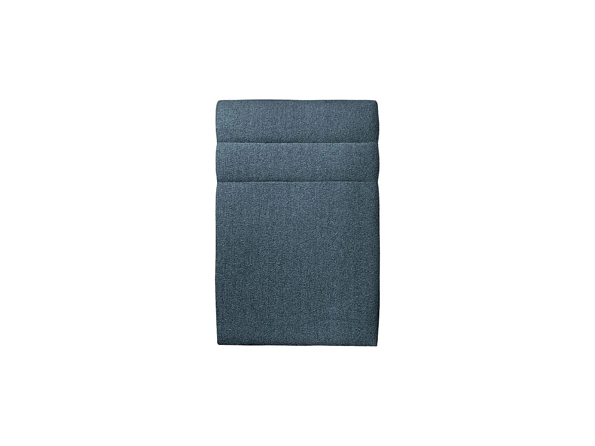 Lit 90x190cm avec tête de lit lignes bouclette et sommier kit Bleu - Hauteur totale : 29cm