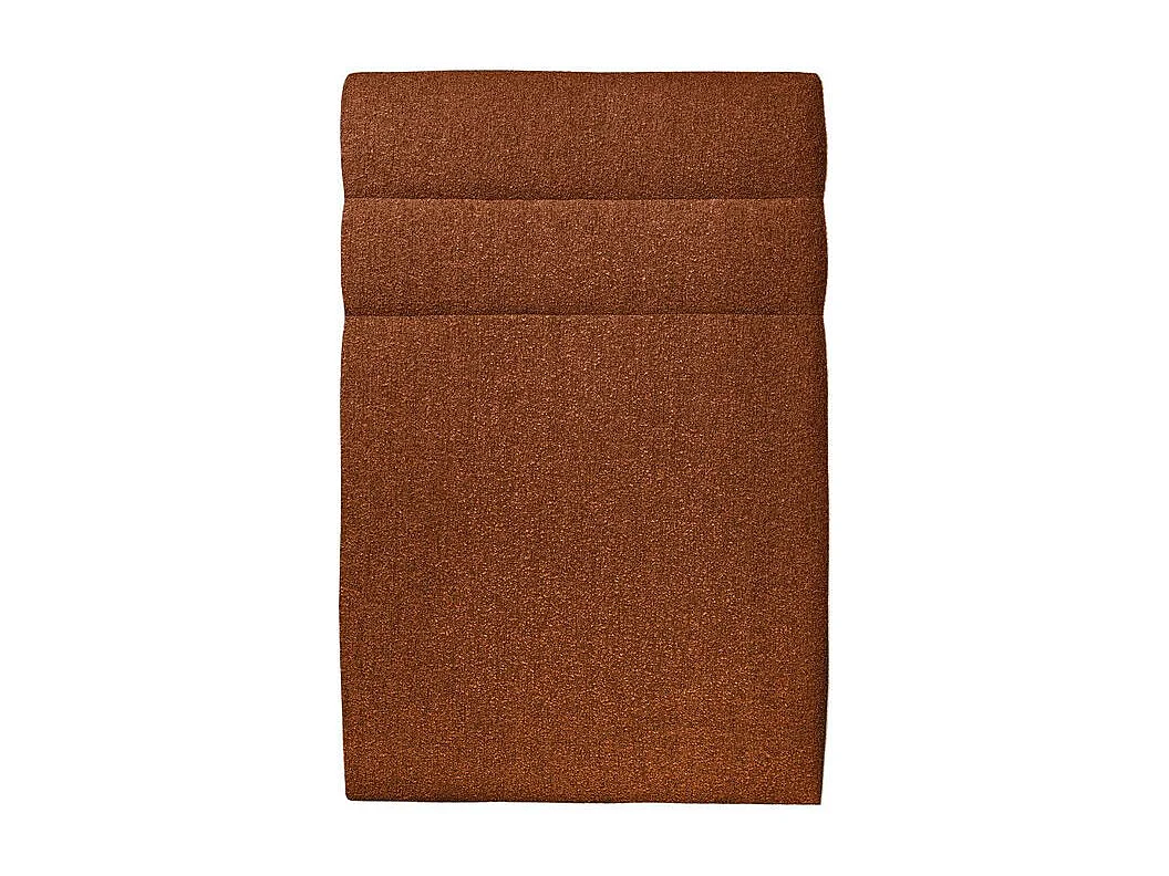 Lit 90x190cm avec tête de lit lignes bouclette et sommier kit Terracotta - Hauteur totale : 29cm