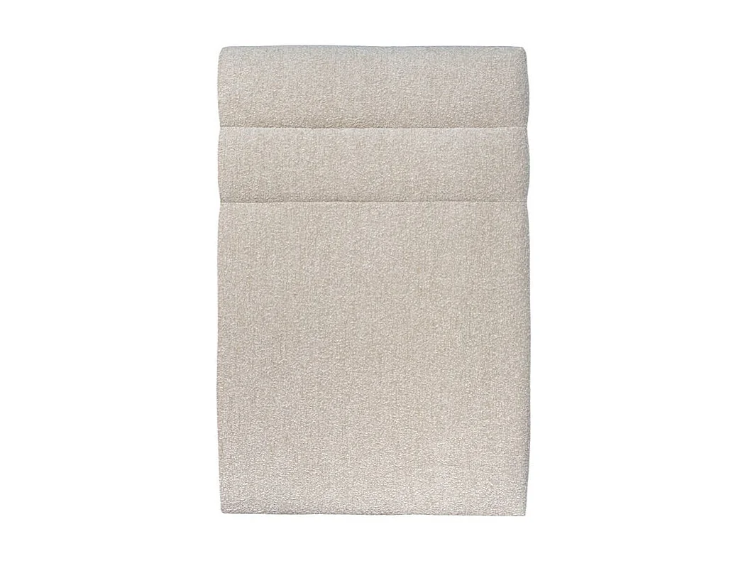 Lit 90x190cm avec tête de lit lignes bouclette et sommier kit Beige - Hauteur totale : 29cm