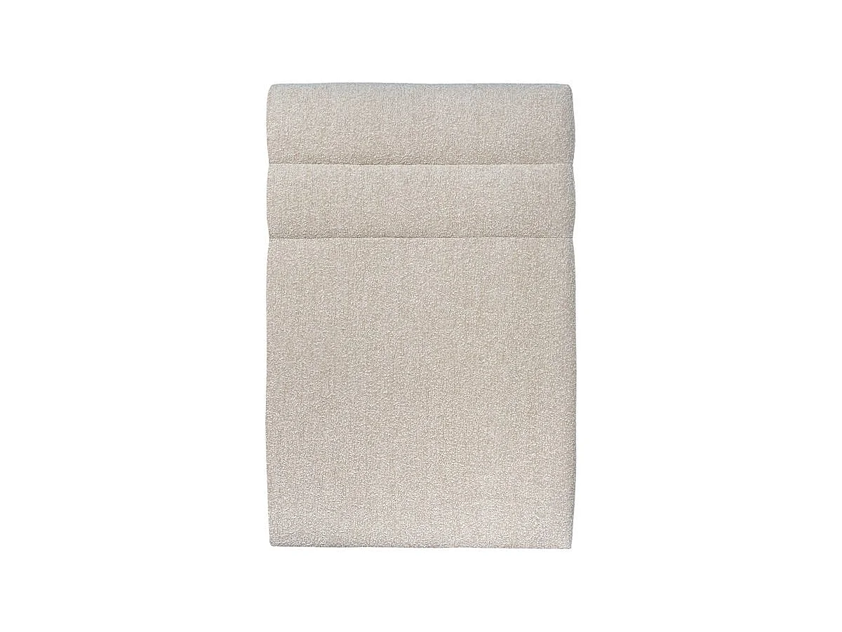 Lit 90x190cm avec tête de lit lignes bouclette et sommier kit Beige - Hauteur totale : 29cm