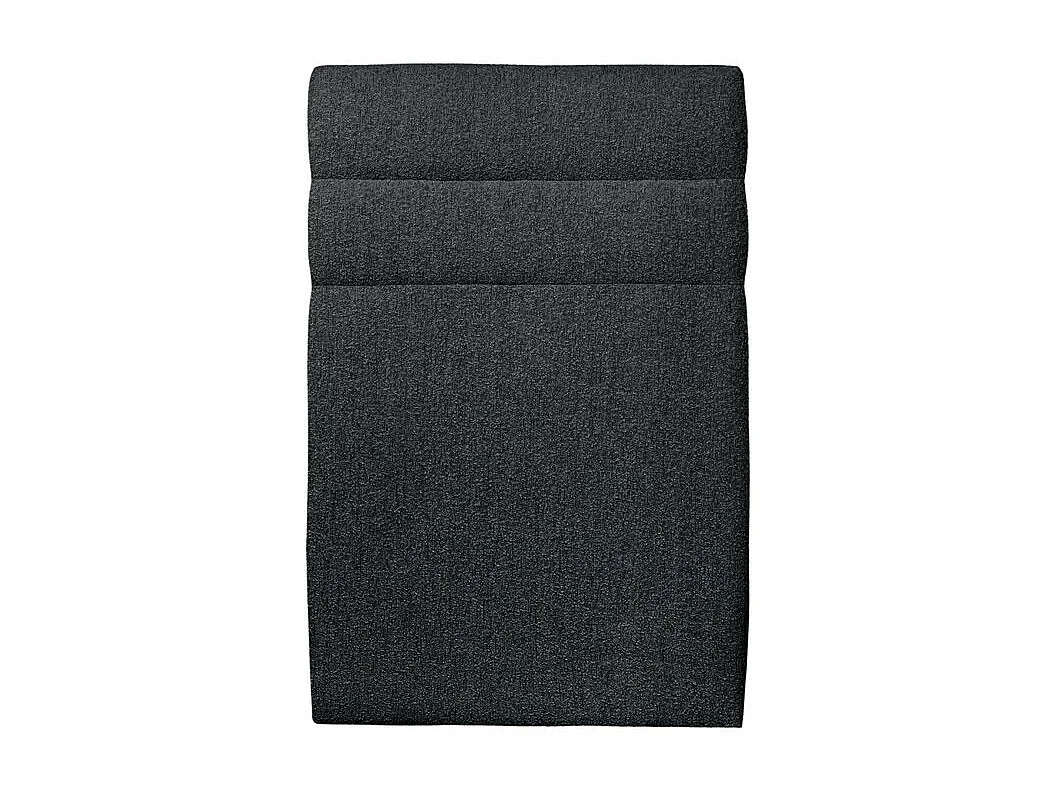 Lit 90x190cm avec tête de lit lignes bouclette et sommier kit Noir - Hauteur totale : 29cm