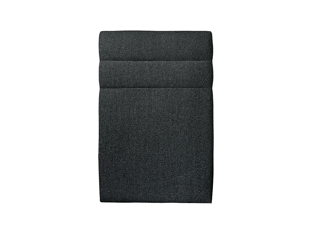 Lit 90x190cm avec tête de lit lignes bouclette et sommier kit Noir - Hauteur totale : 29cm