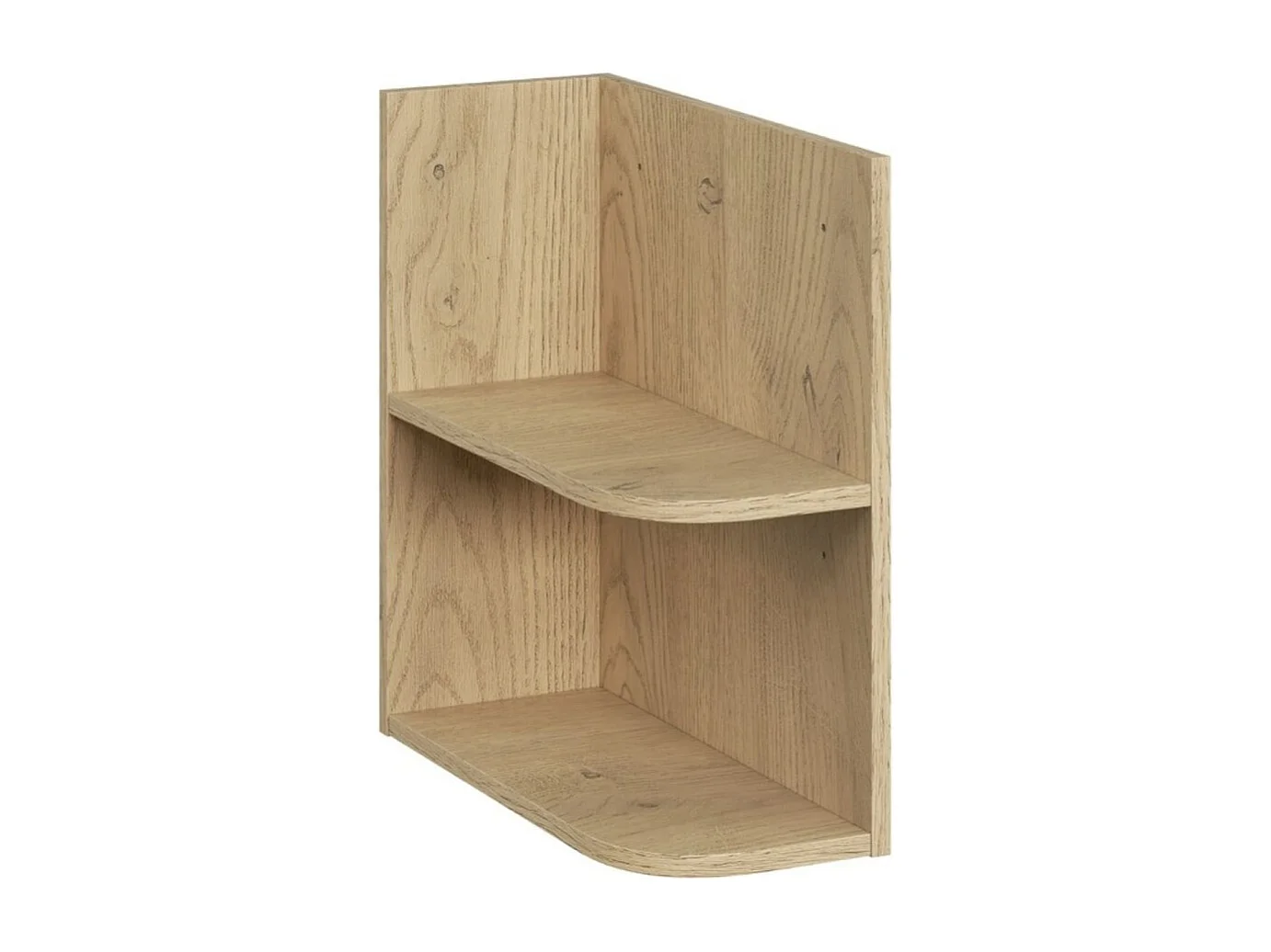 Conjunto OSTER 120cm: muebles bajo lavabo con cajones en verde salvia y nichos visibles redondeados + encimera para lavabo con aspecto de roble claro