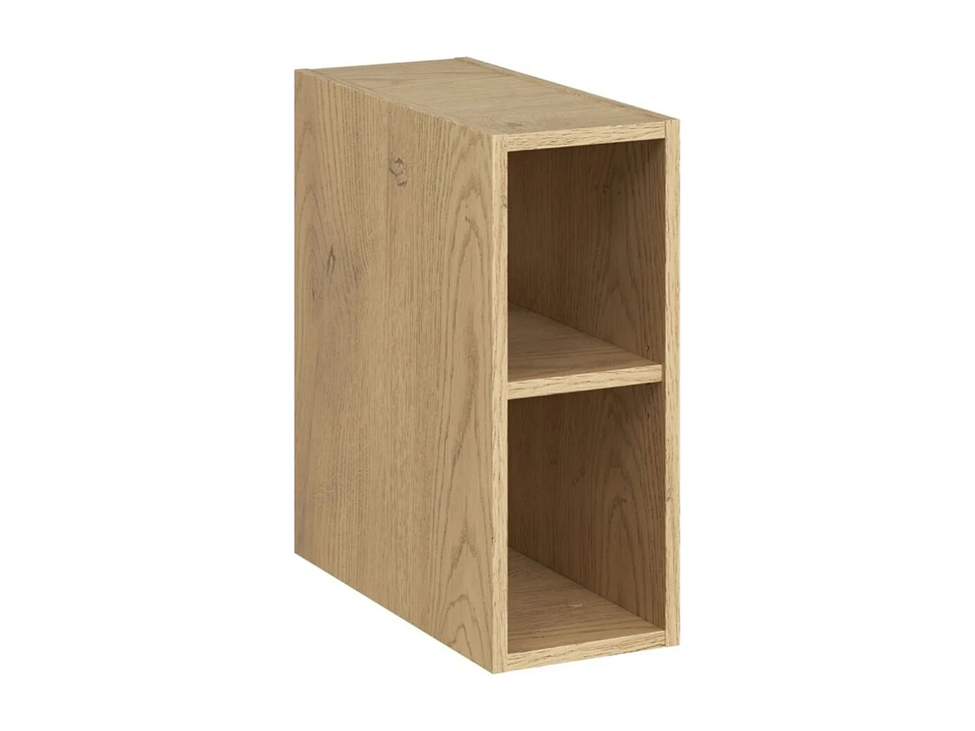 Hangend badkamermeubel OSTER 80cm: onderkast met saliegroene laden en zichtbare nissen + blad voor wastafel