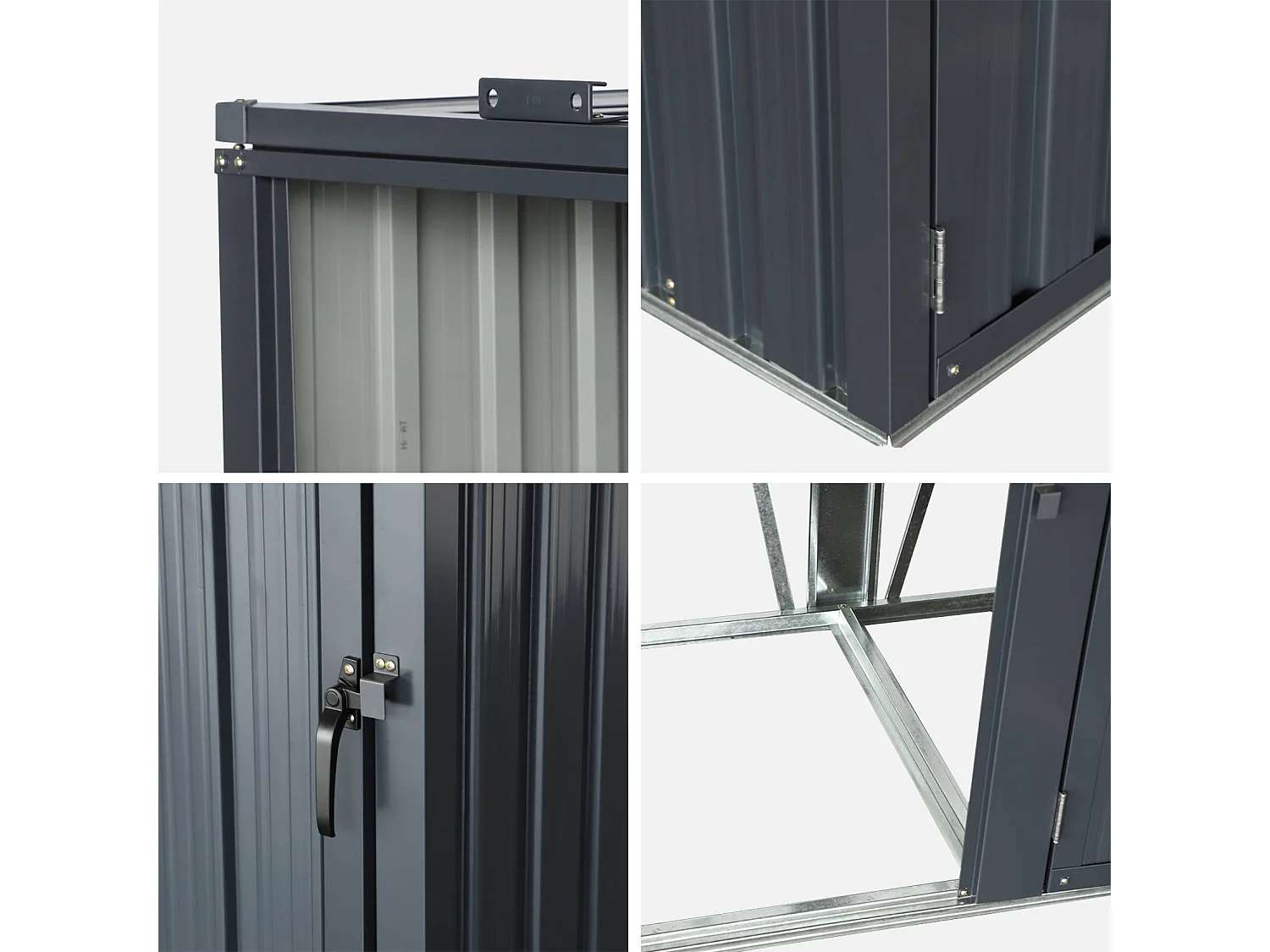 Cache poubelle gris en acier galvanisé. 2 places L 146 x P 82 x H 124 cm