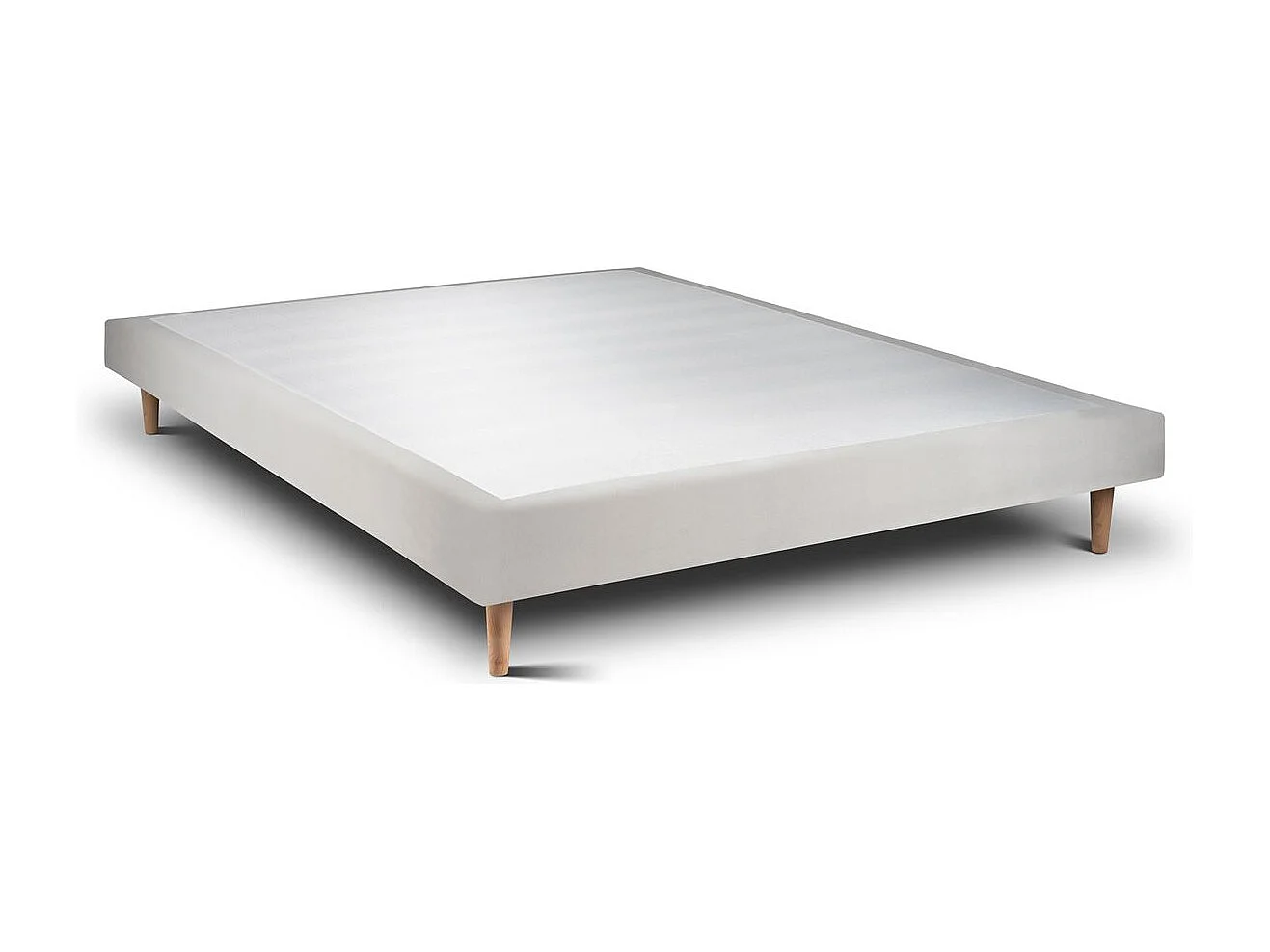 Lit 160x200cm avec tête de lit tapissier velours et sommier tapissier gris clair - Hauteur totale : 29cm