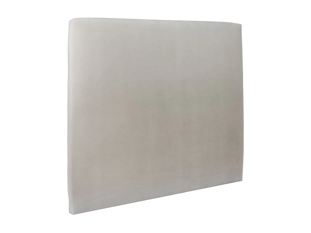 Lit 160x200cm avec tête de lit tapissier velours et sommier tapissier gris clair - Hauteur totale : 29cm