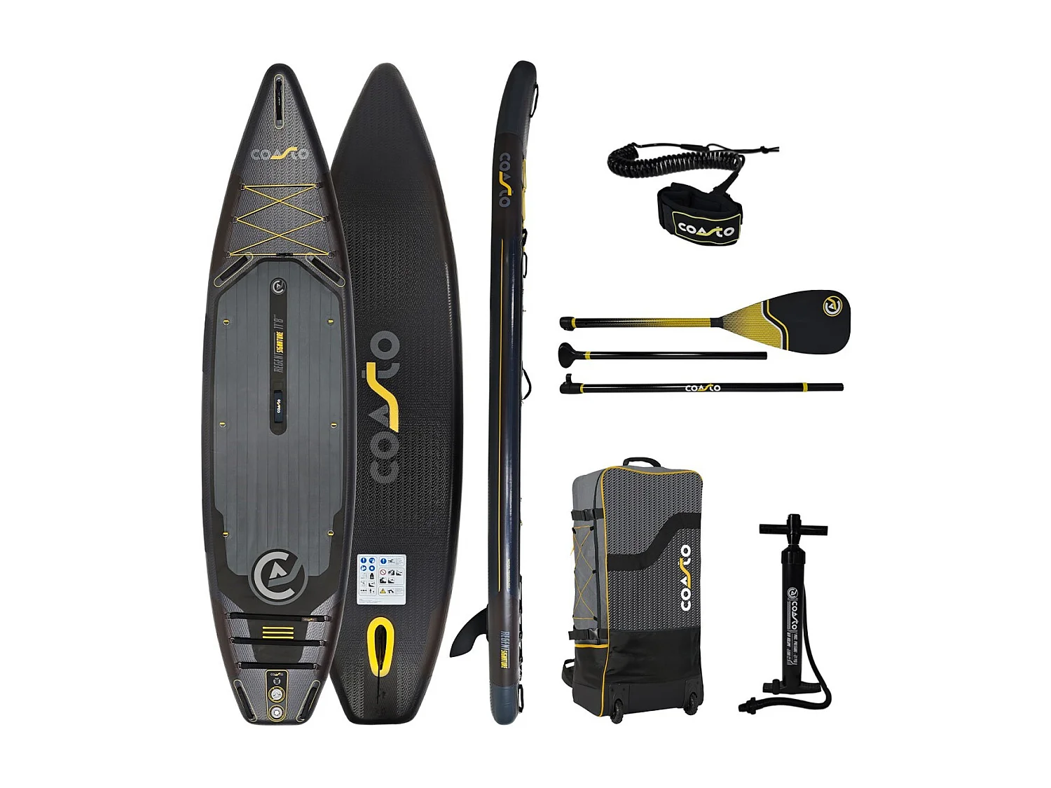 Coasto Regent Signature 11'8 - SUP gonfiabile da turismo - 355x86x15cm - Max 165kg - Attrezzatura di alto livello - Prestazioni e fluidità su lunghe distanze
